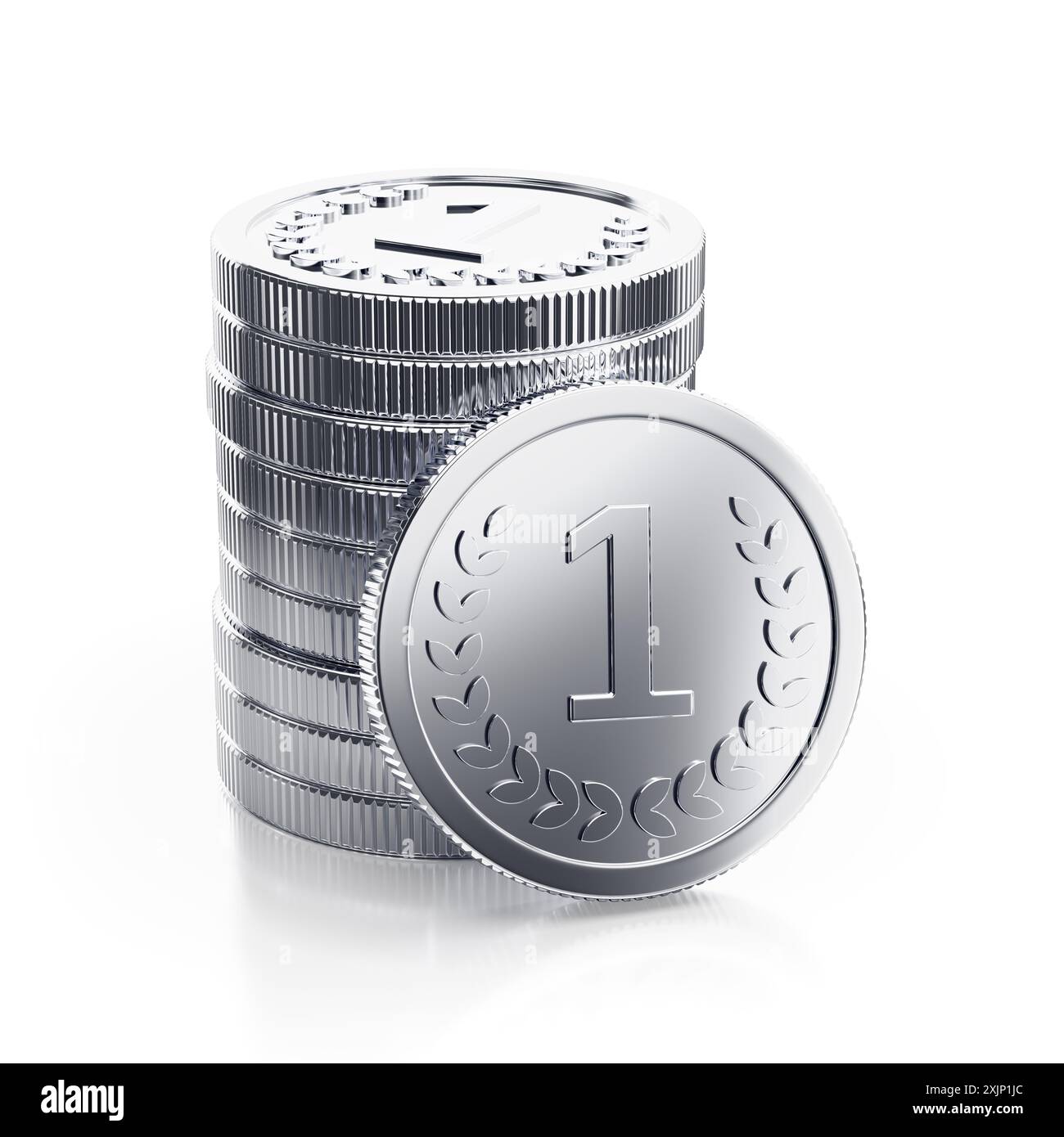 Abstract Silver Coins Stock Photo