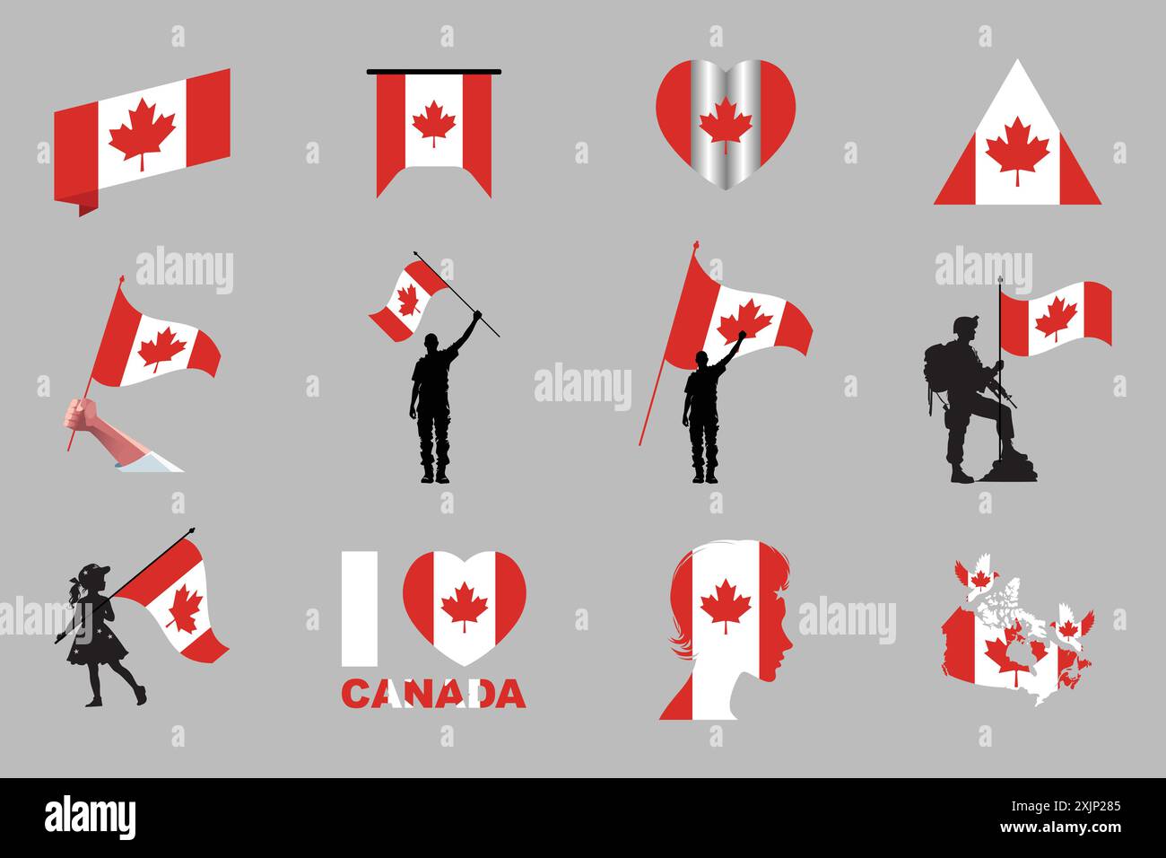 Flag of Canada Set Stock Vector Image & Art - Alamy