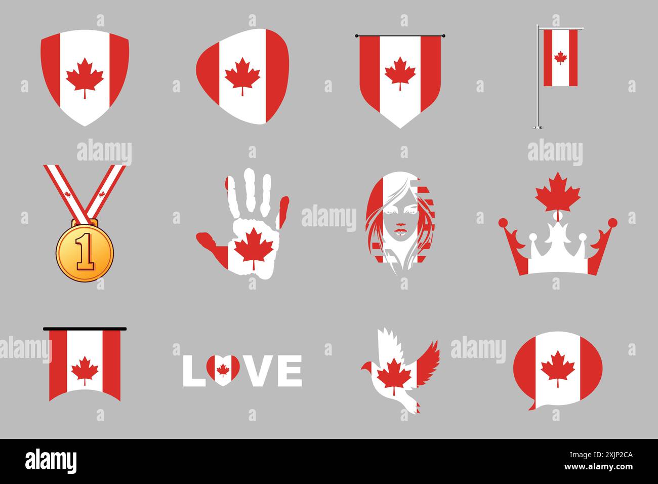 Flag of Canada Set Stock Vector Image & Art - Alamy