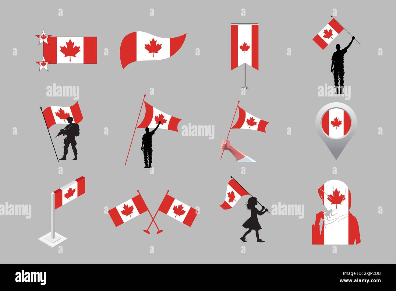 Flag of Canada Set Stock Vector Image & Art - Alamy