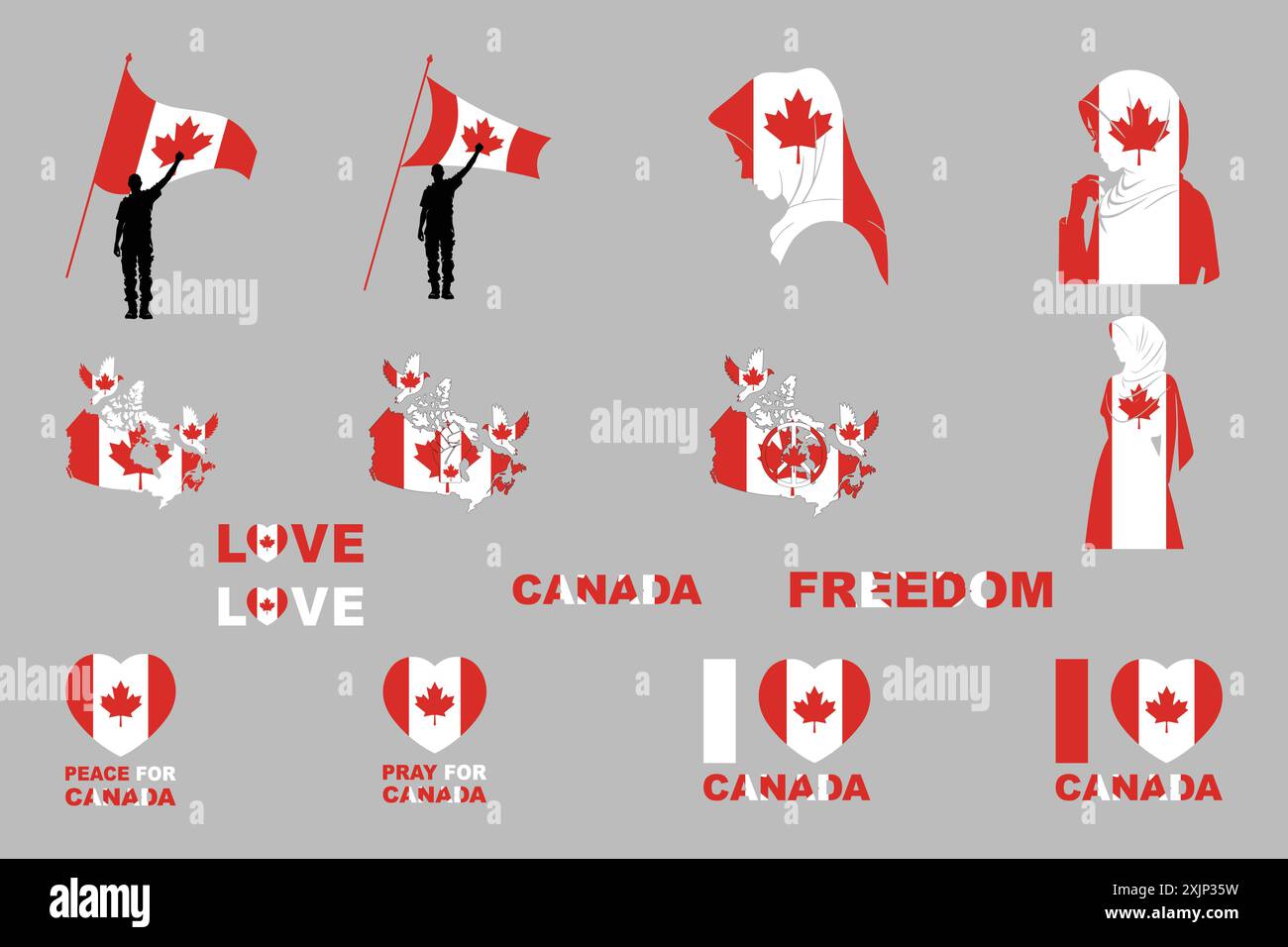 Flag of Canada Set Stock Vector Image & Art - Alamy