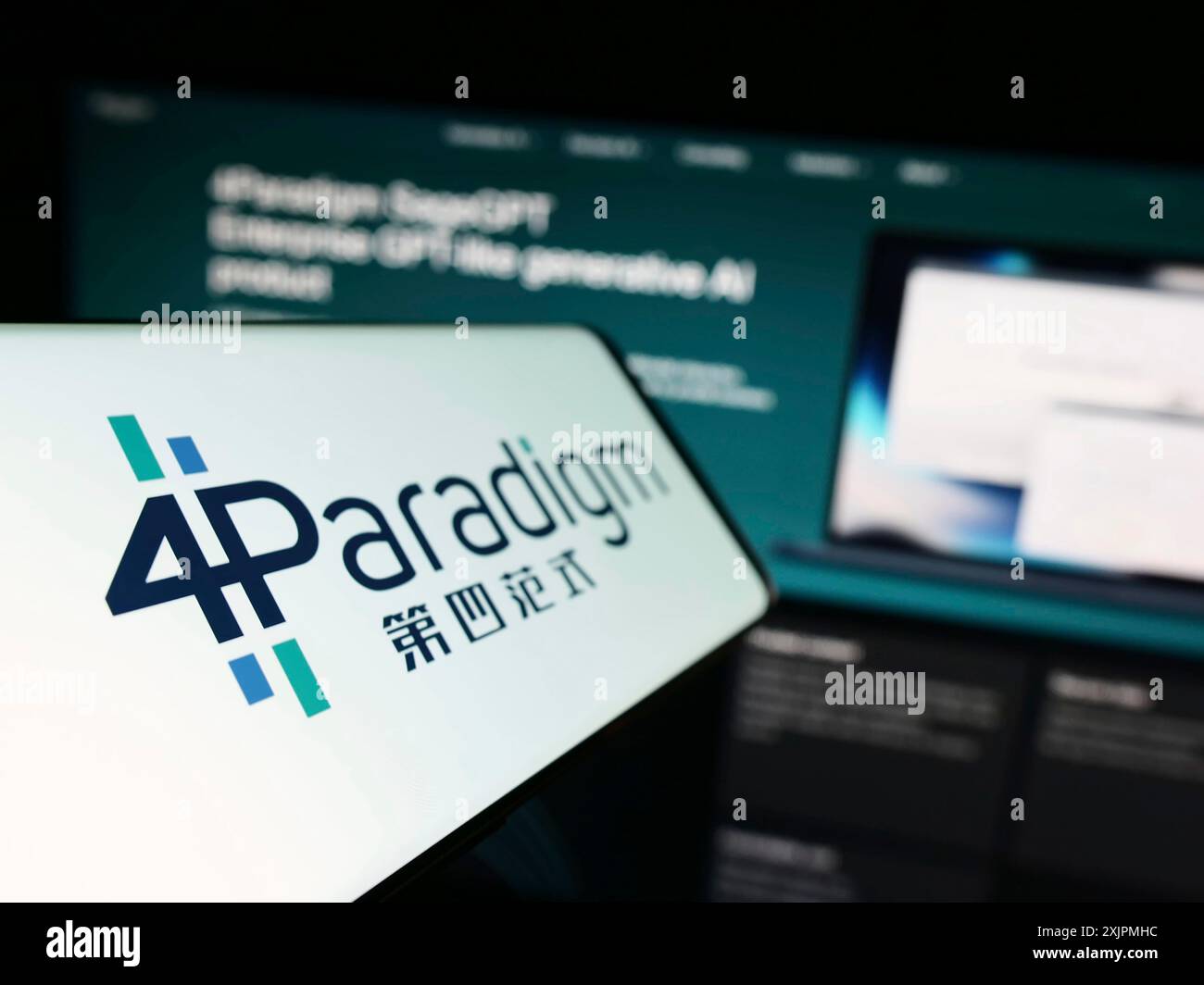 Smartphone with logo of AI company The 4th Paradigm Technology Co. Ltd. on  screen in front of business website. Focus on left of phone display Stock  Photo - Alamy