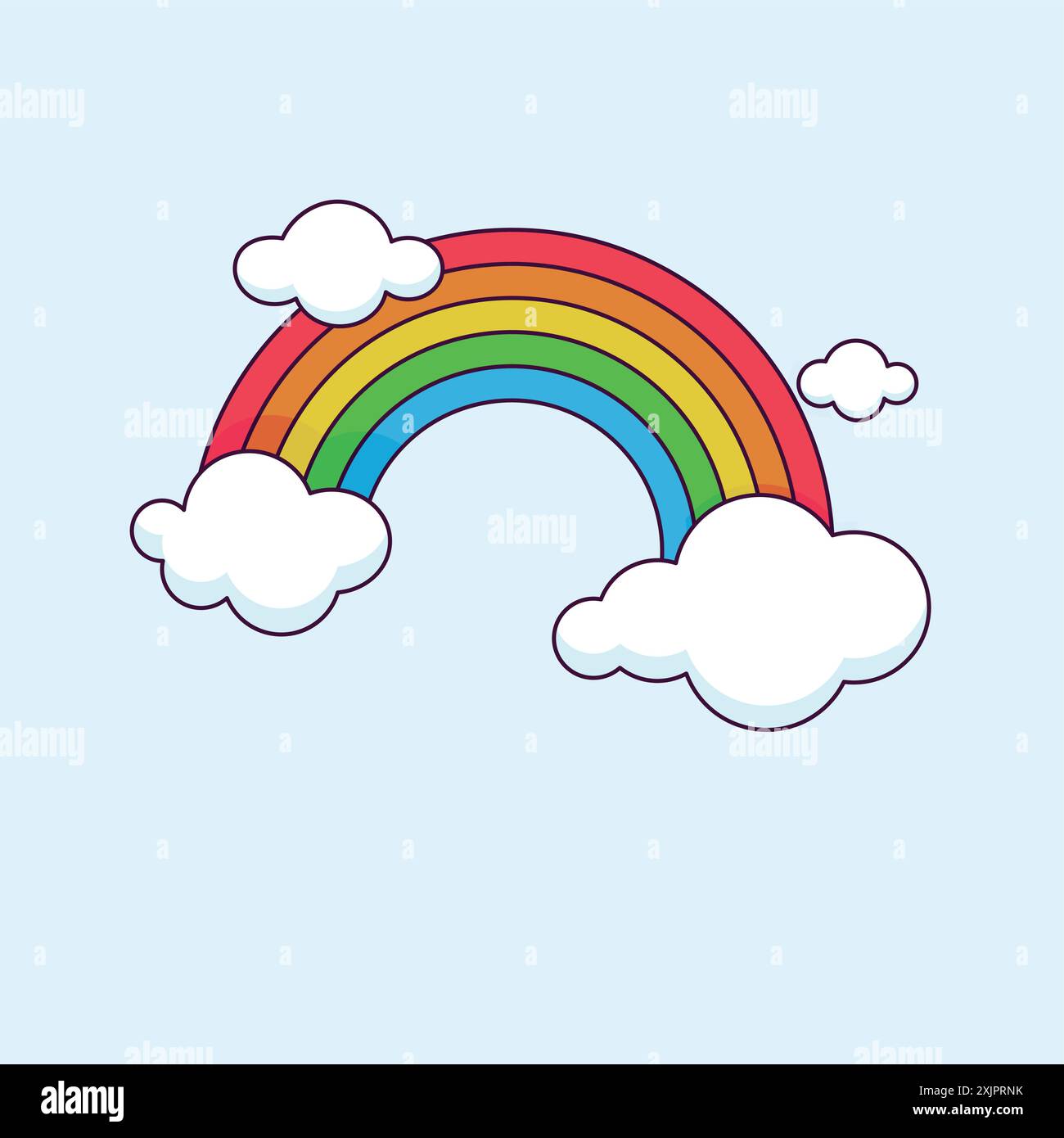 Rainbow clouds rain sun vector sky hi-res stock photography and images ...
