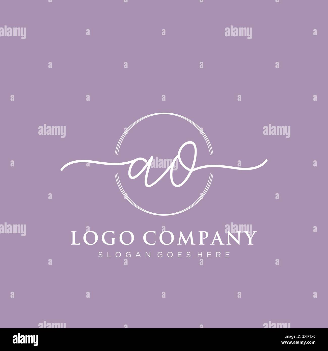 AO Initial handwriting with brush circle logo Stock Vector Image & Art ...