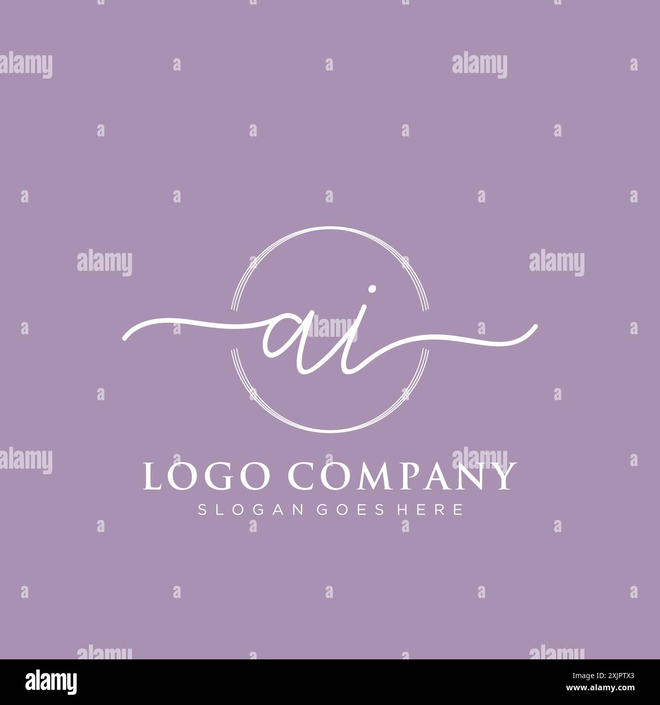 AI Initial handwriting with brush circle logo Stock Vector Image & Art ...