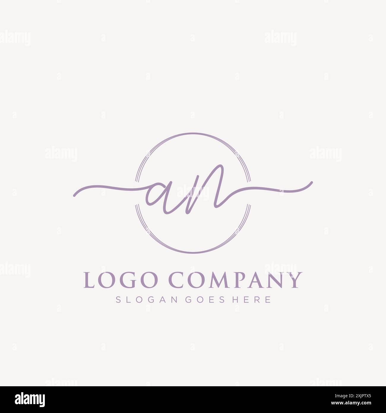 AN Initial handwriting with brush circle logo Stock Vector Image & Art ...