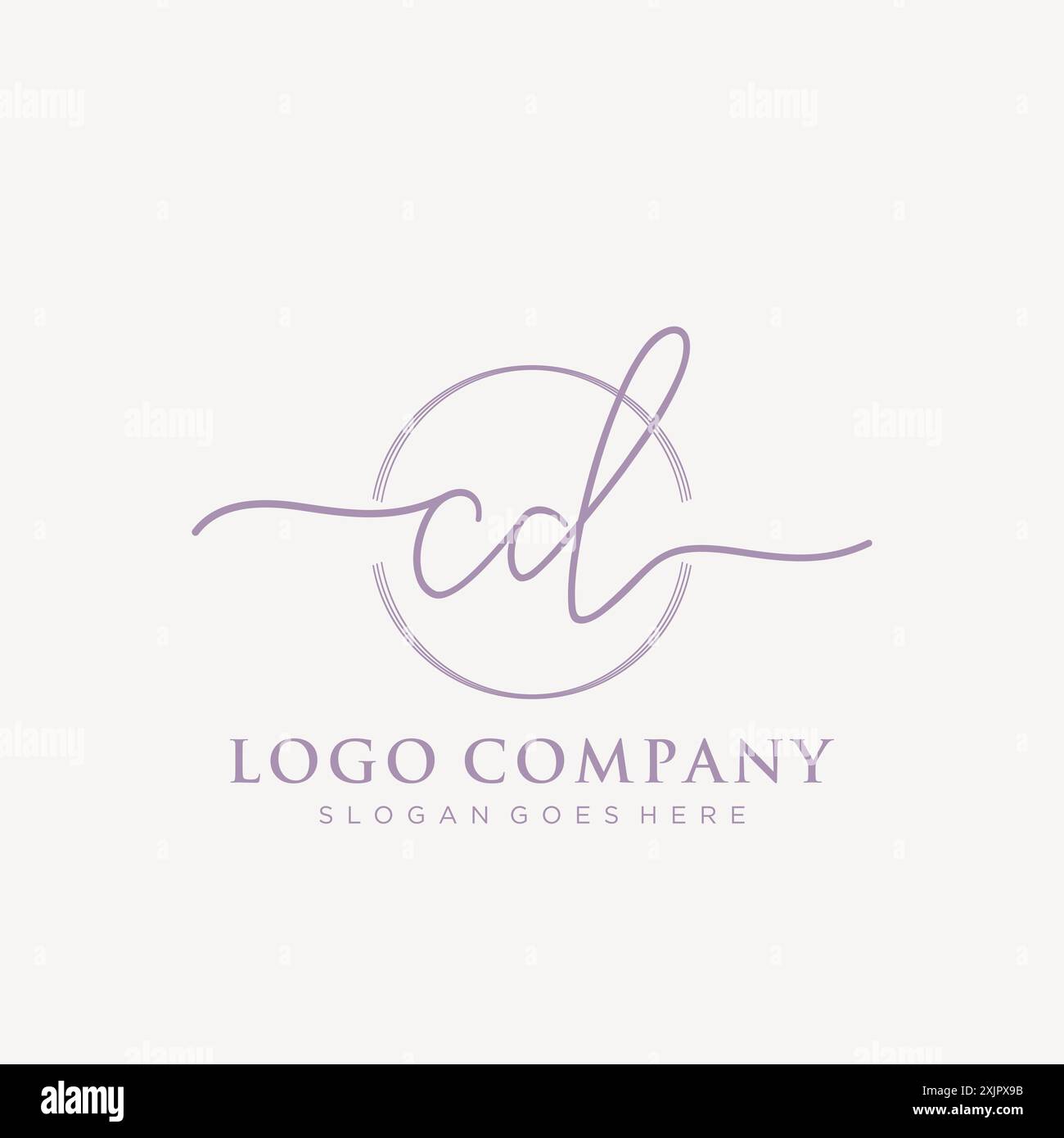 CD Initial handwriting with brush circle logo Stock Vector