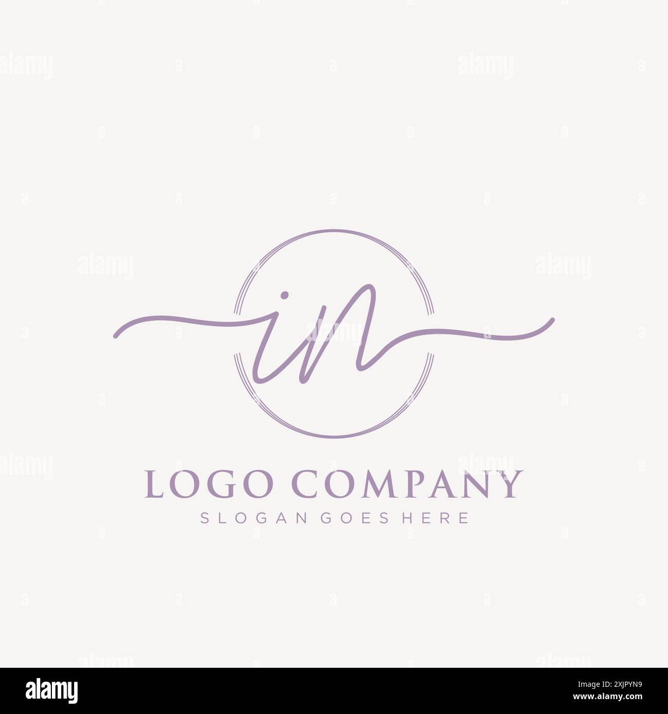 IN Initial handwriting with brush circle logo Stock Vector Image & Art ...