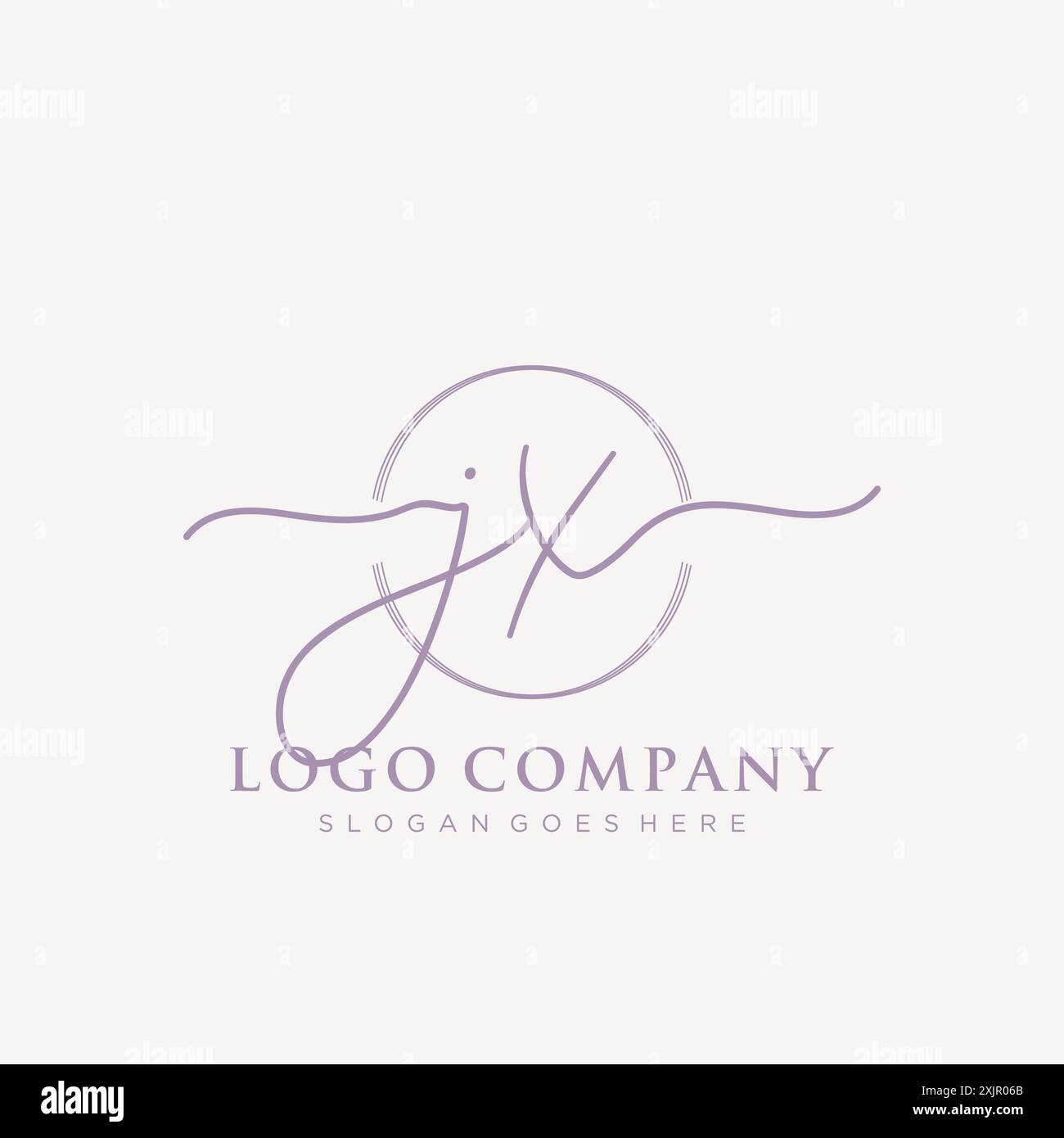 JX Initial handwriting with brush circle logo Stock Vector
