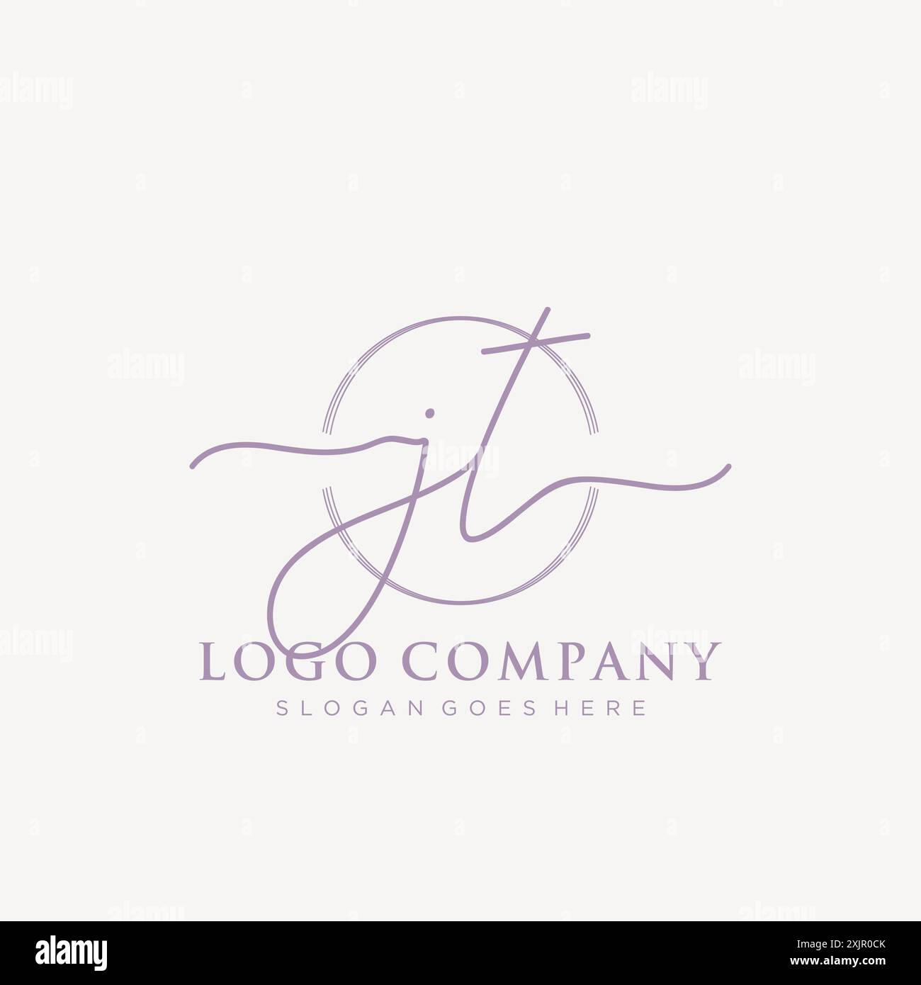 JT Initial handwriting with brush circle logo Stock Vector Image & Art ...