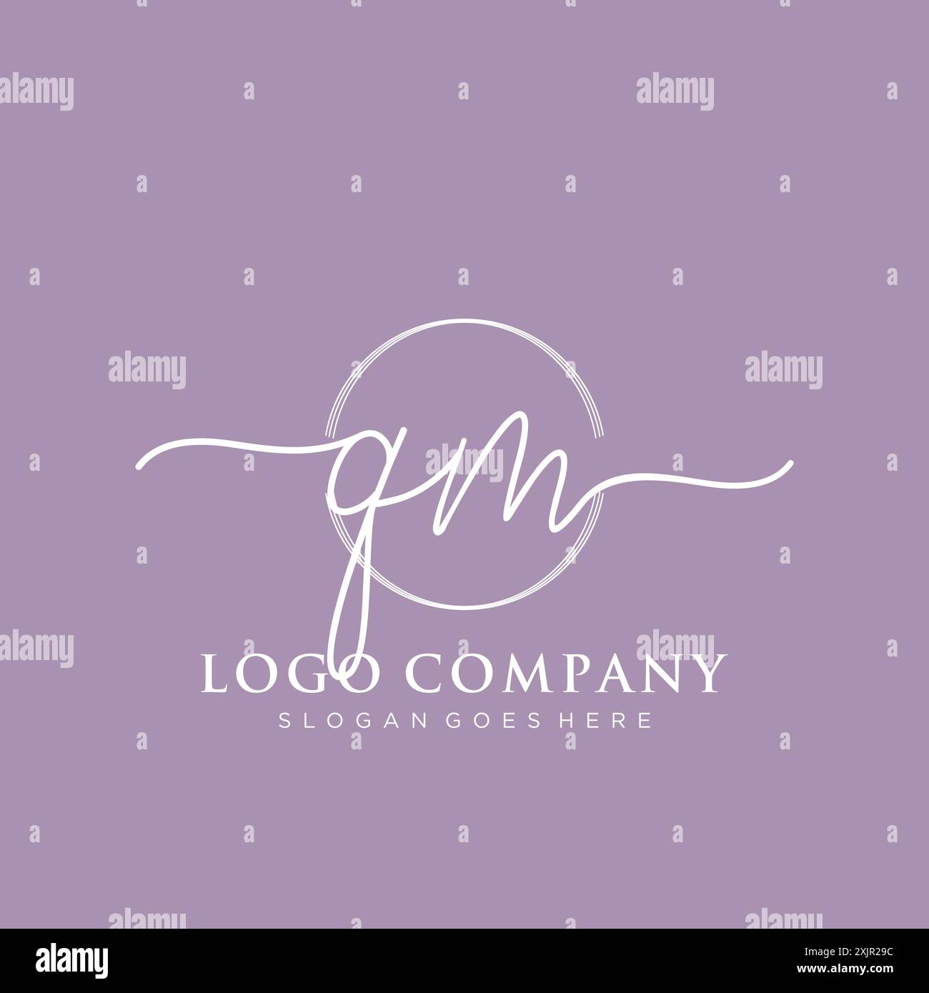 QM Initial handwriting with brush circle logo Stock Vector Image & Art ...