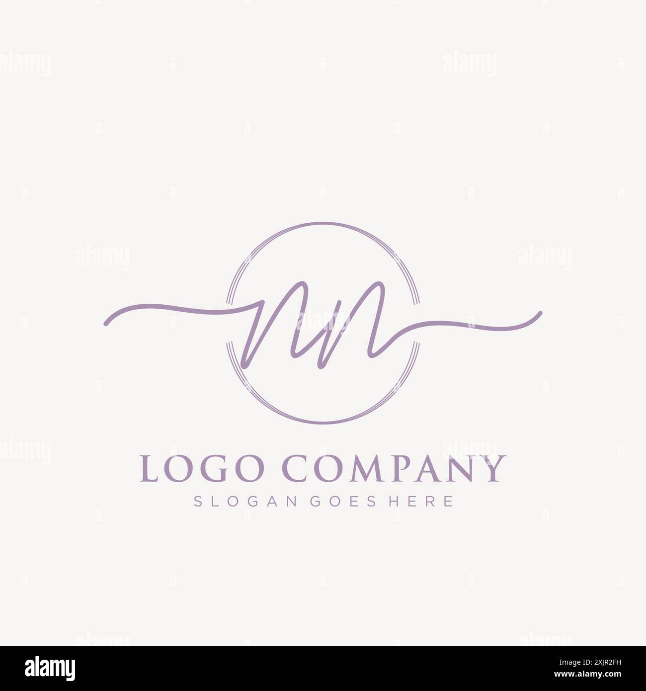NN Initial handwriting with brush circle logo Stock Vector