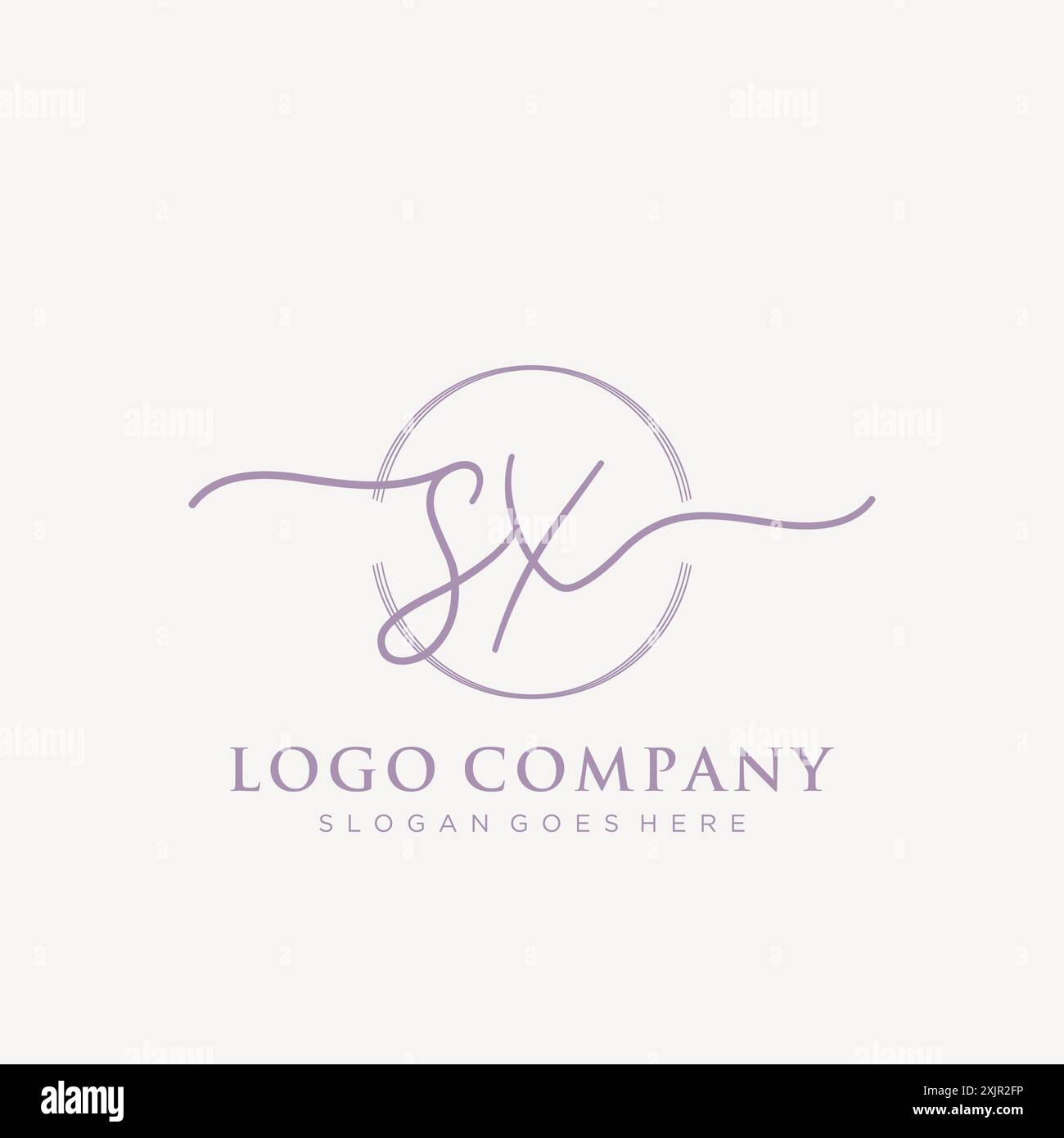 SX Initial handwriting with brush circle logo Stock Vector