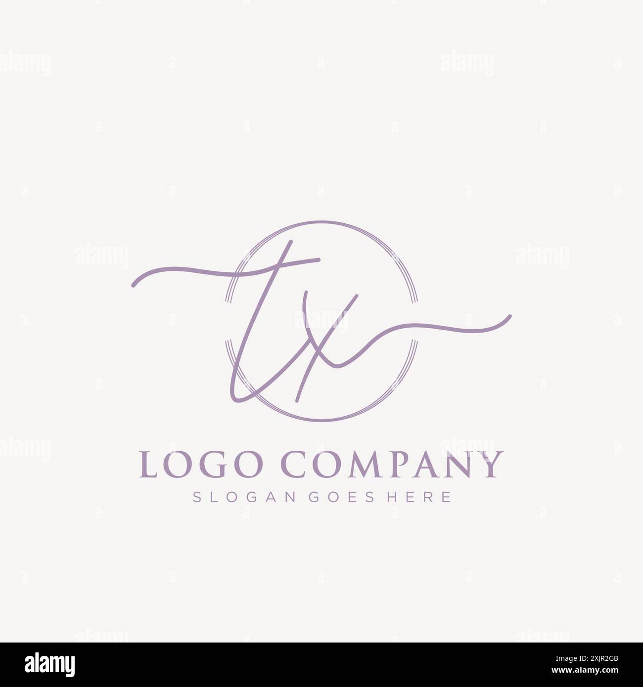 TX Initial handwriting with brush circle logo Stock Vector