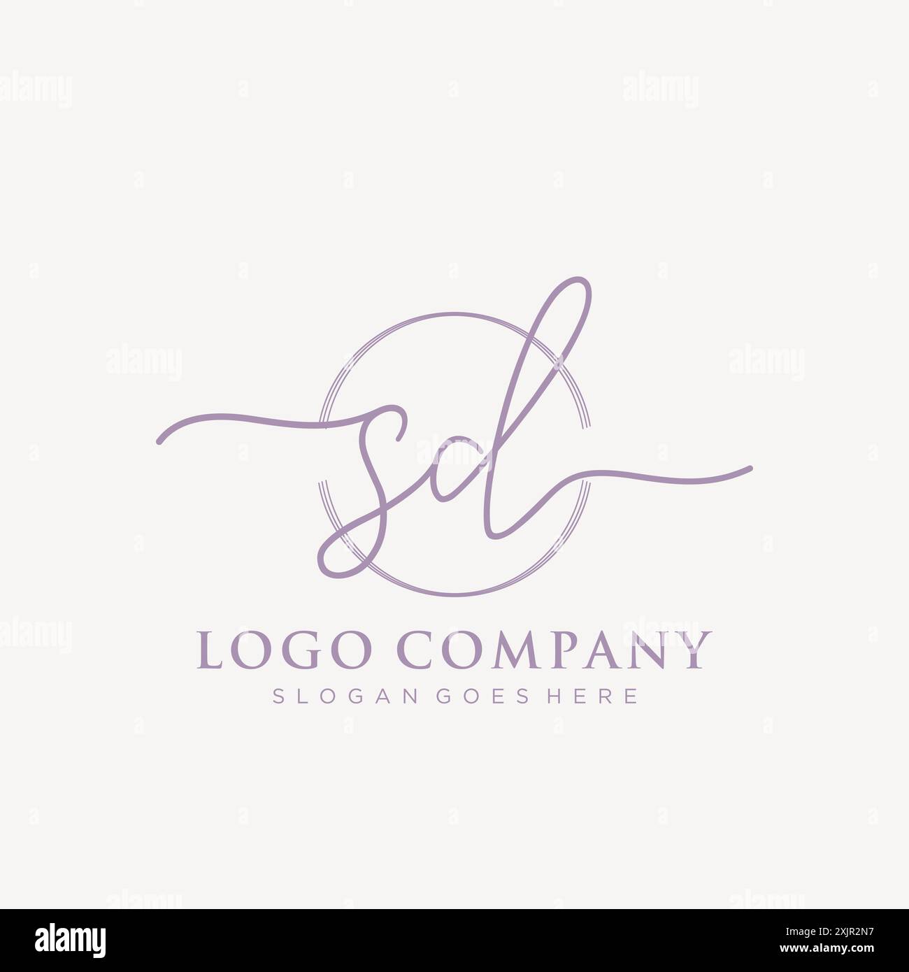 SD Initial handwriting with brush circle logo Stock Vector