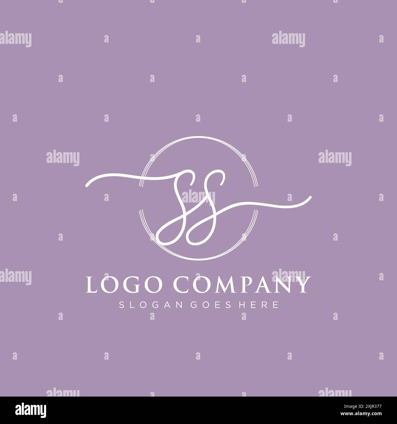 SS Initial handwriting with brush circle logo Stock Vector