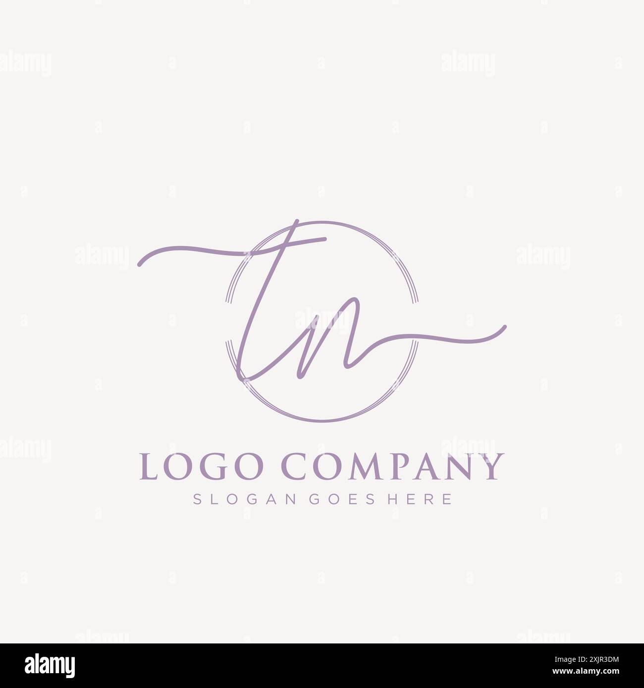 TN Initial handwriting with brush circle logo Stock Vector