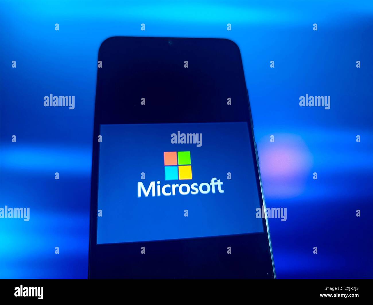 SUQIAN, CHINA - JULY 20, 2024 - Illustration Microsoft Blue Screen of Death, July 20, 2024, Suqian city, Jiangsu Province, China. Stock Photo