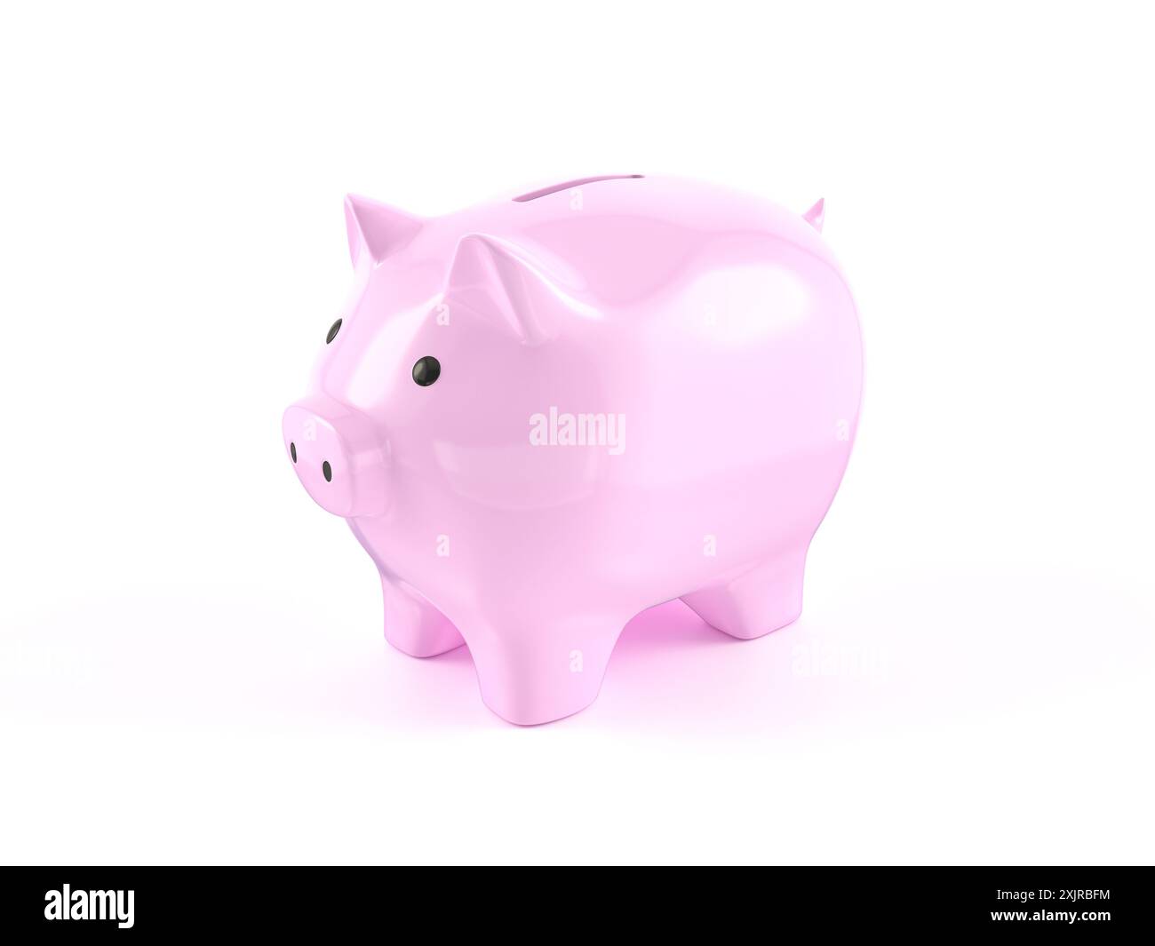 Piggy bank on a white background. 3d illustration Stock Photo - Alamy