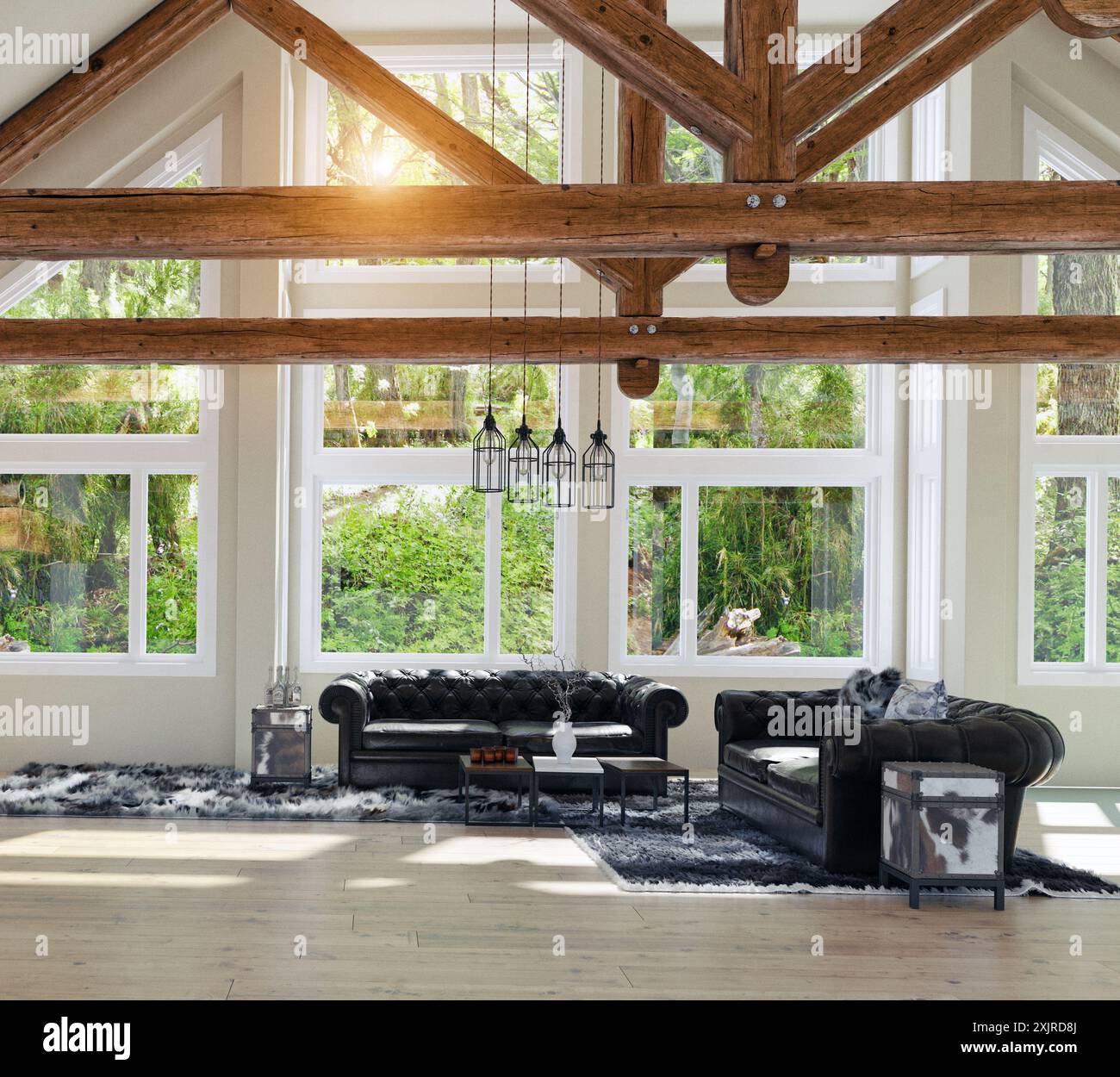 Interior room brown sofa 3d hi-res stock photography and images - Alamy