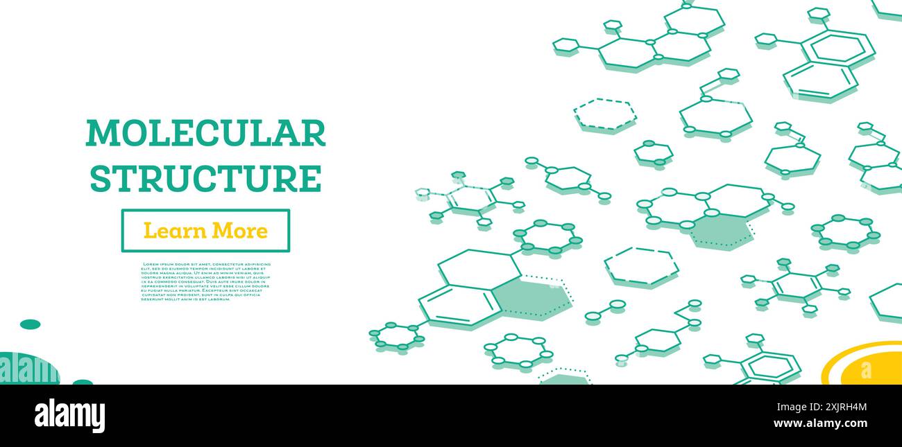 Molecular structure. Isometric outline concept. Medicine researching, DNA or chemistry science. Vector illustration. Stock Vector