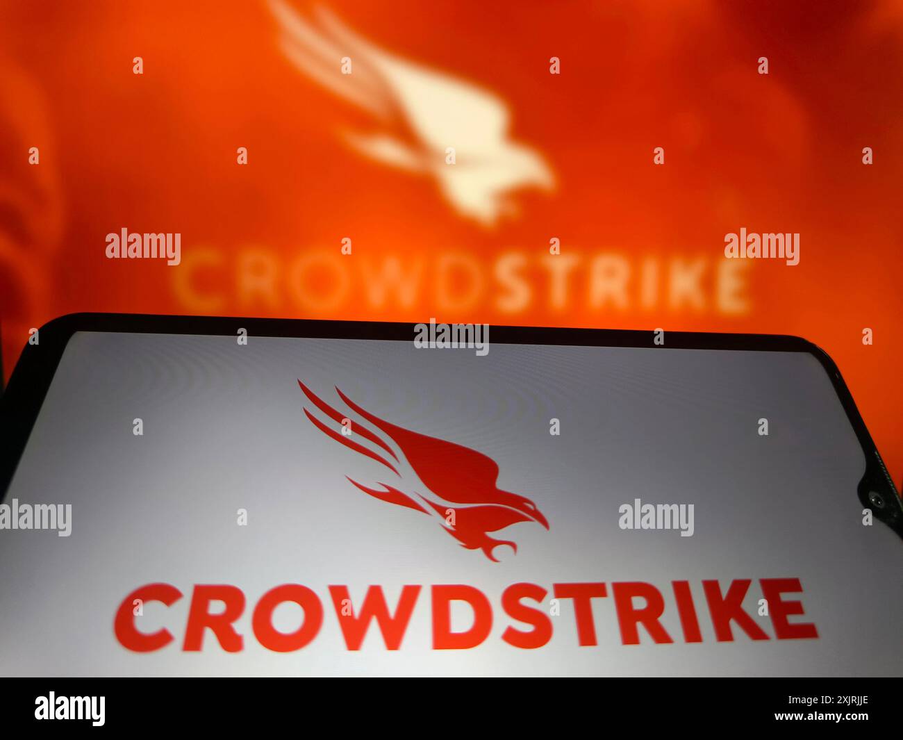 SUQIAN, CHINA - JULY 20, 2024 - Illustration A critical error in CrowdStrike's software update caused a blue screen of death on Windows computers arou Stock Photo