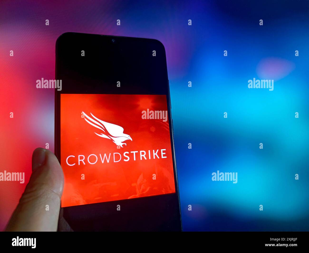 SUQIAN, CHINA - JULY 20, 2024 - Illustration A critical error in CrowdStrike's software update caused a blue screen of death on Windows computers arou Stock Photo