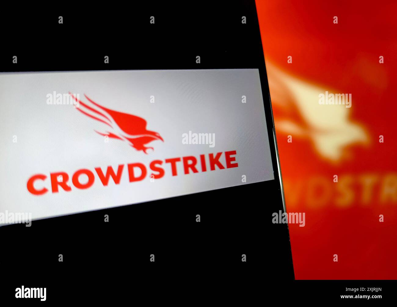 SUQIAN, CHINA - JULY 20, 2024 - Illustration A critical error in CrowdStrike's software update caused a blue screen of death on Windows computers arou Stock Photo