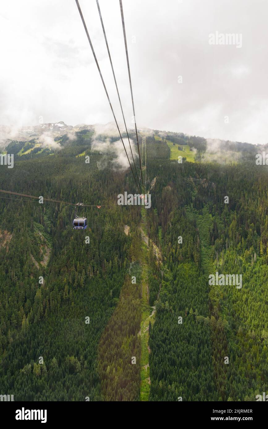 View of a cable car in Whistler, British Columbia, in the summer. You ...