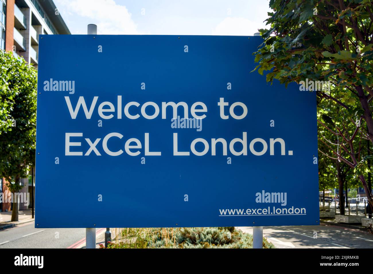 Welcome To Excel London Sign, Royal Victoria Dock, Borough Of Newham ...