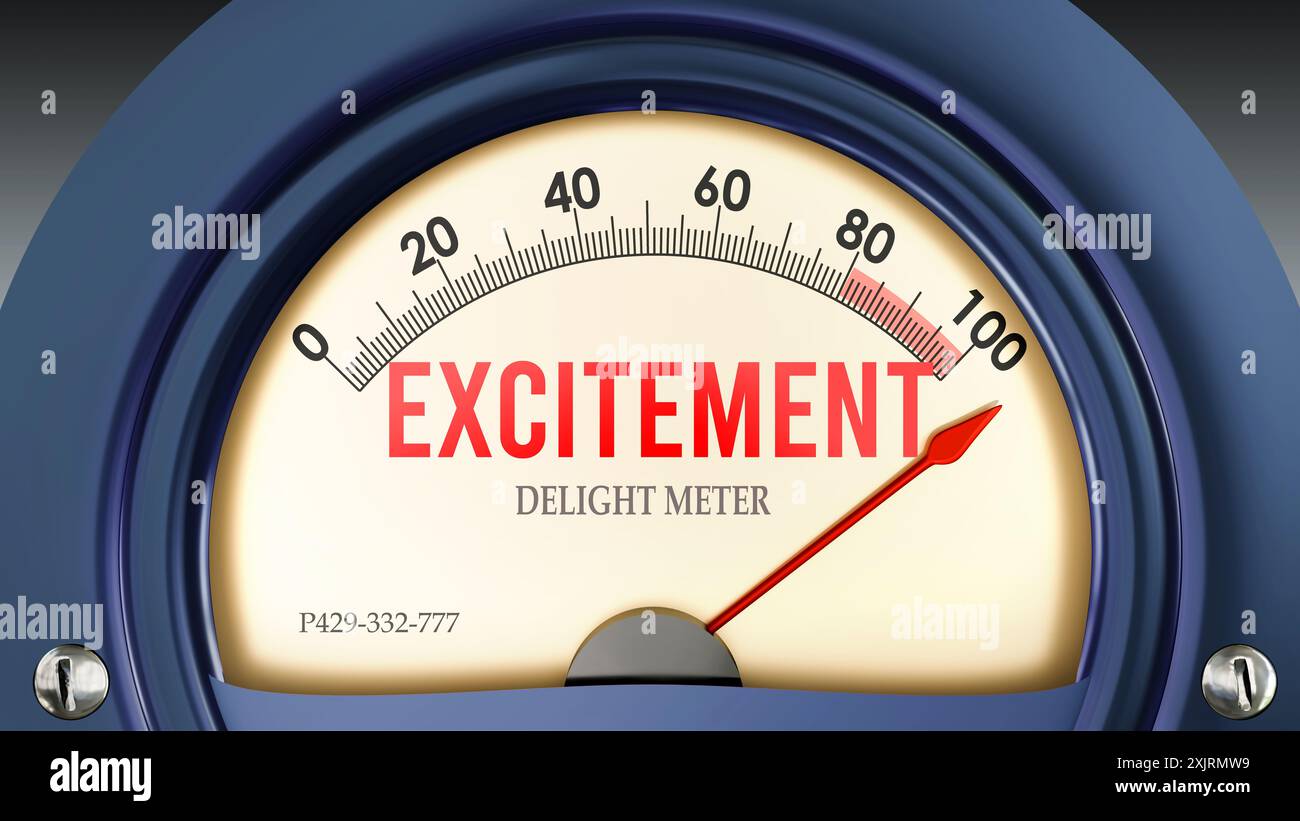 Excitement And Delight Meter That Is Hitting A Full Scale Showing A 