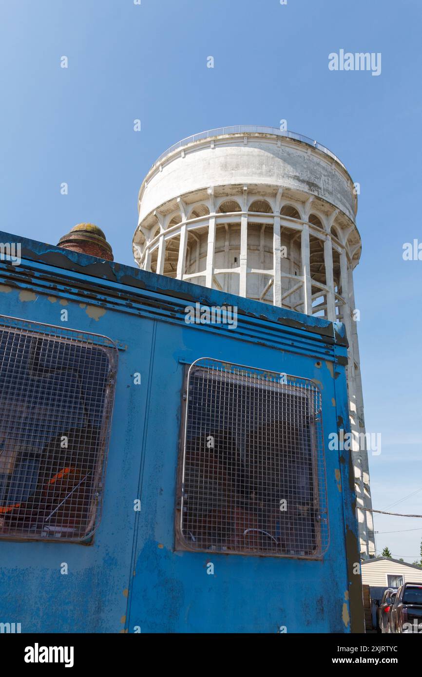 The salt and pepper pot water towers in Goole Stock Photo Alamy