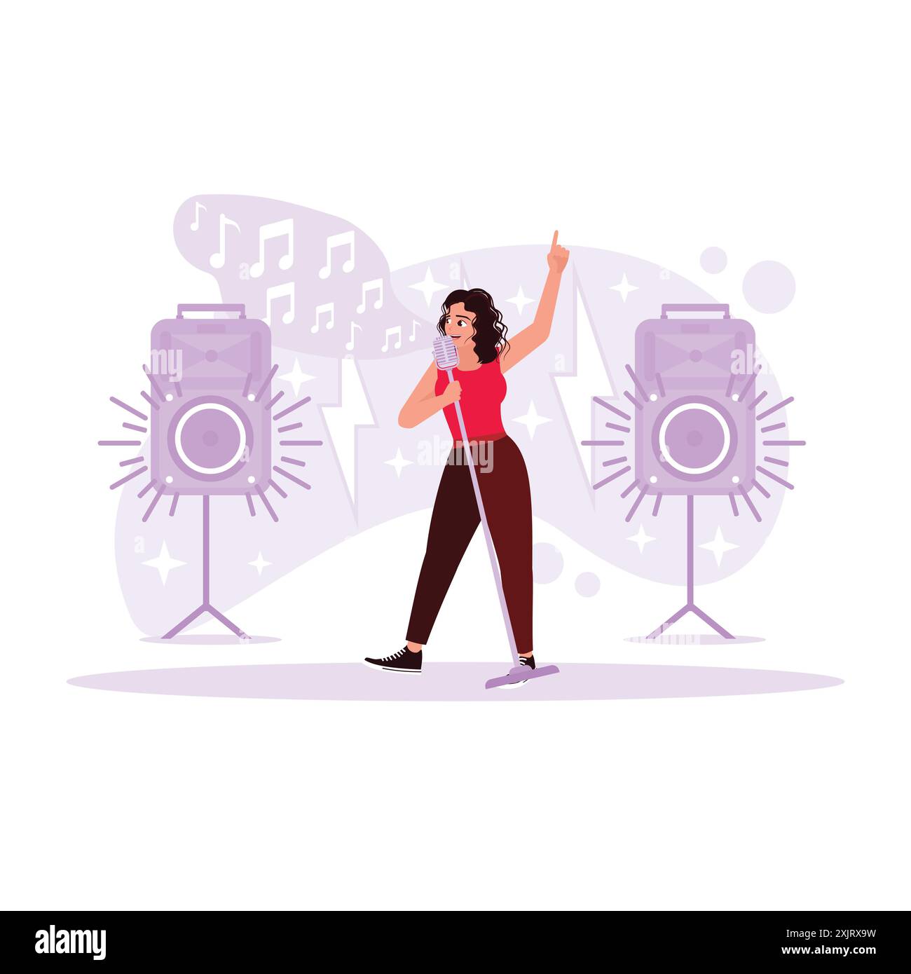 Portrait of a female singer Stock Vector Images - Alamy