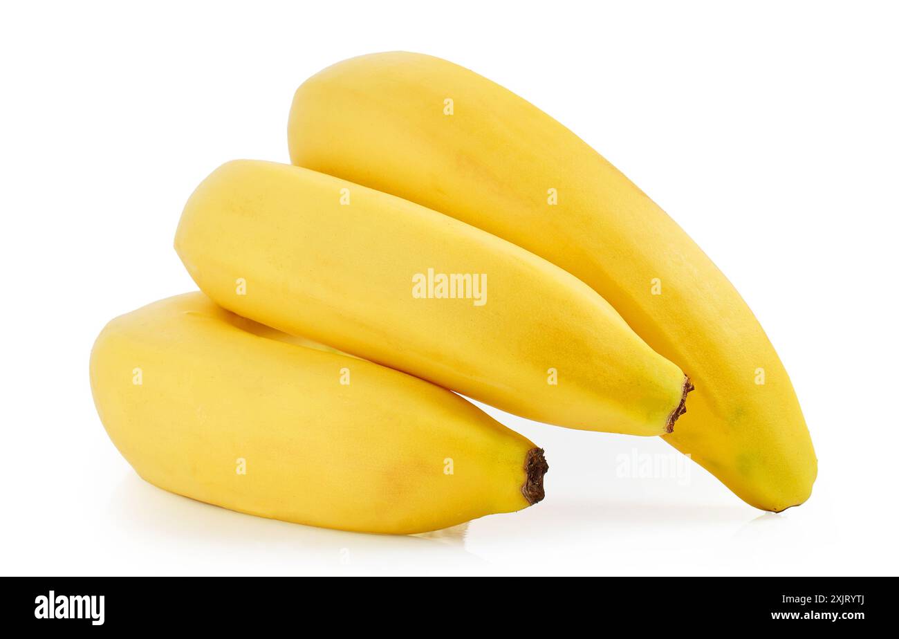 bunch of fresh ripe bananas isolated on white background Stock Photo