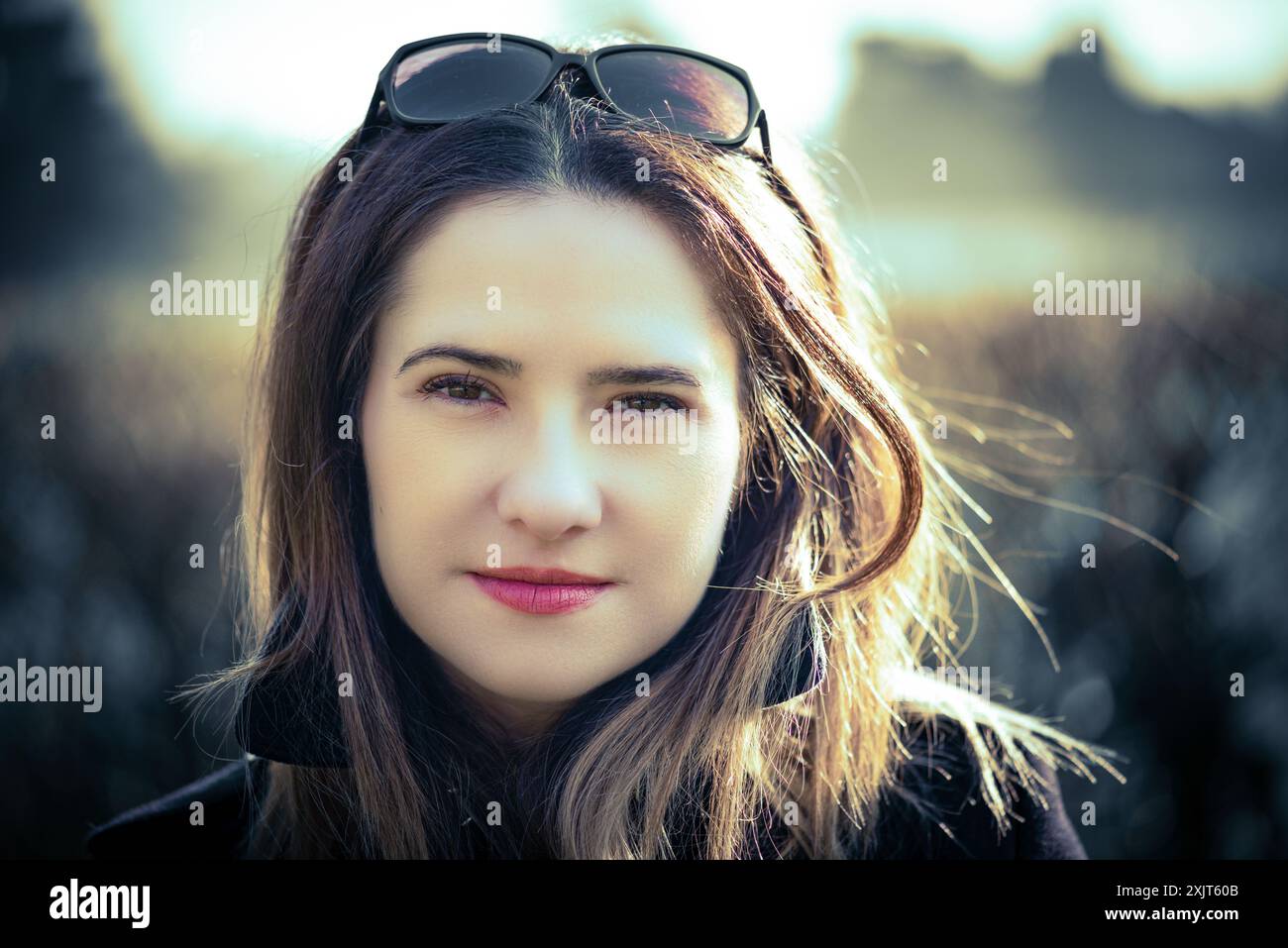Beautiful woman long hair sunglasses hi-res stock photography and ...
