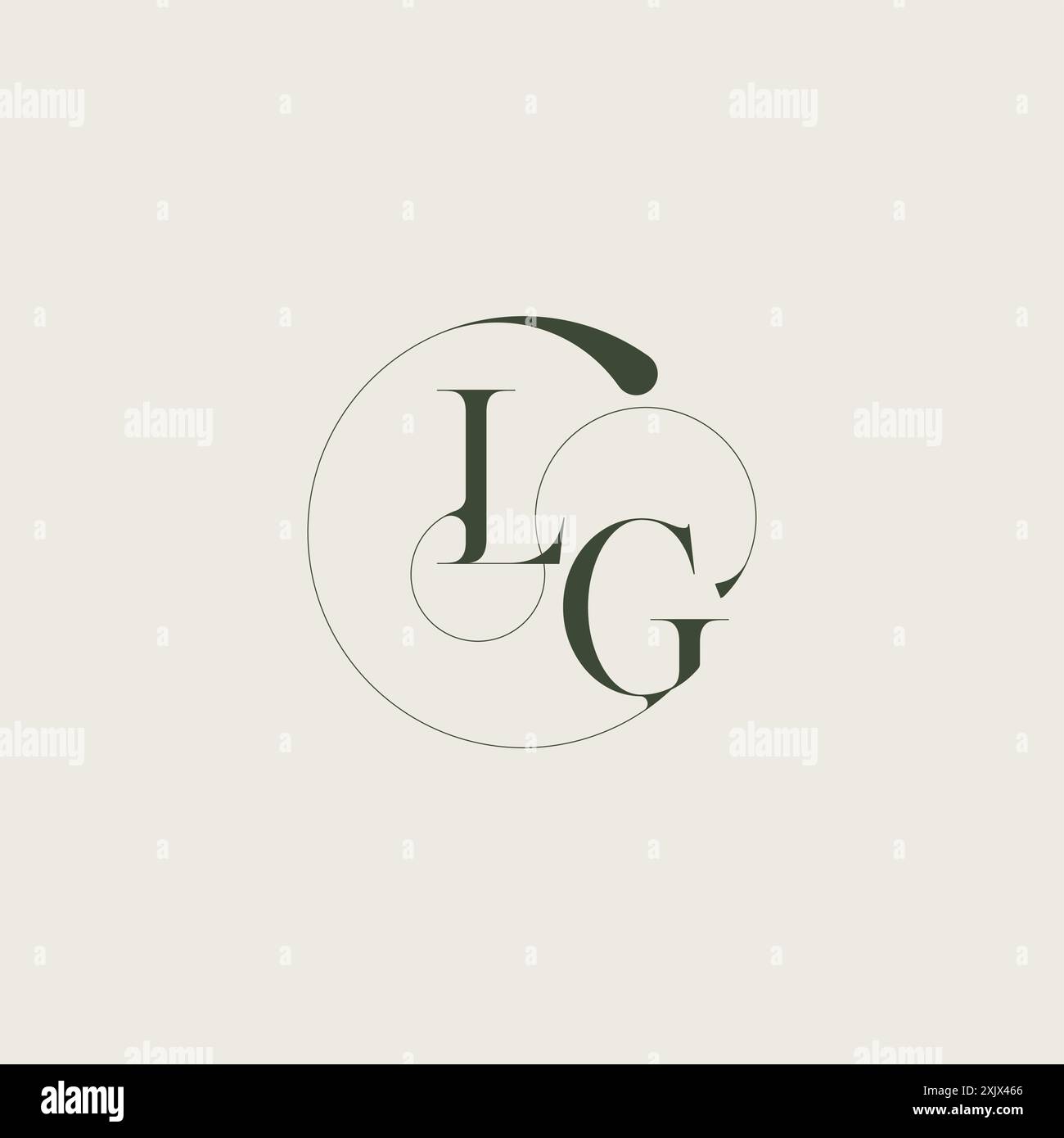 beautifull monogram initial elegant line concept LG feminine wedding ...