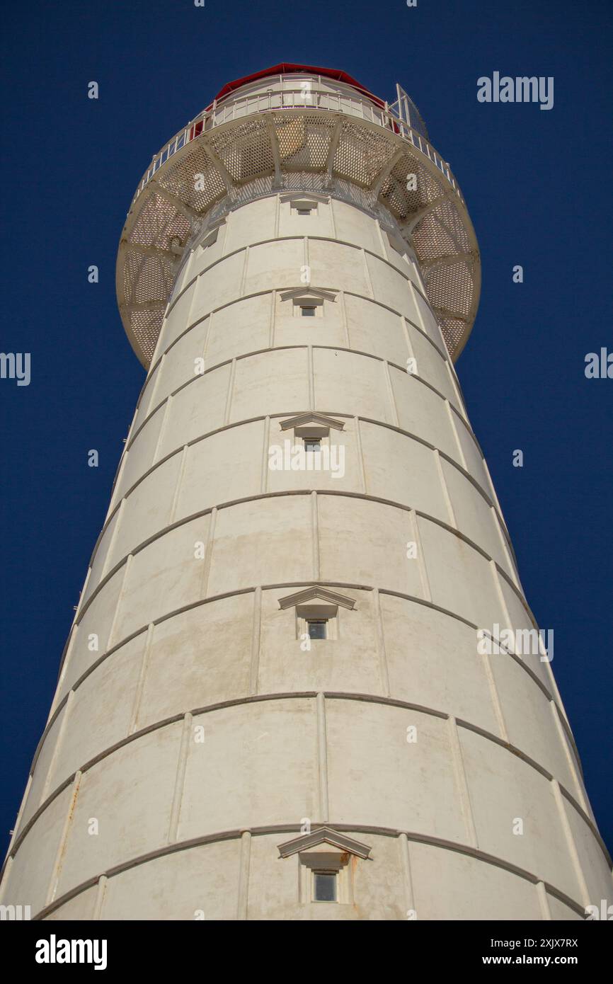 09/07/2024 An ancient cast-iron lighthouse of the 19th century Tahkuna Tuletorn on the Baltic coast  Hiiumaa, Estonia, Europe. Stock Photo