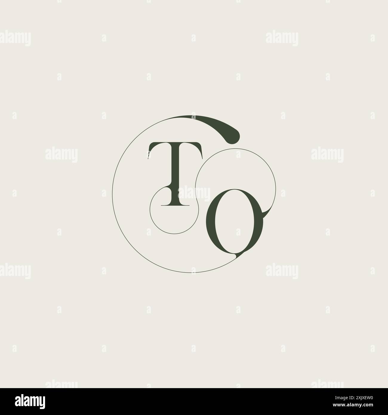 beautifull monogram initial elegant line concept TO feminine wedding style letter Stock Vector