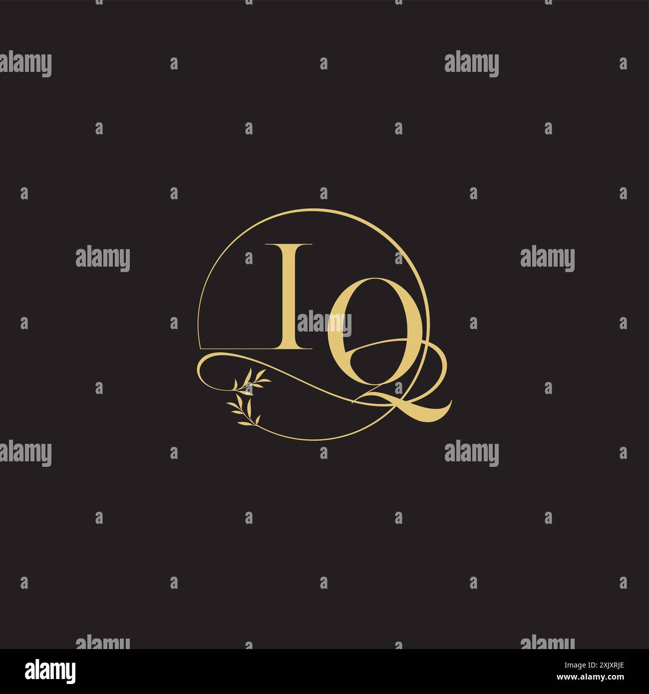 Iq Style Design luxury concept wedding monogram design letter circle and organic style ...