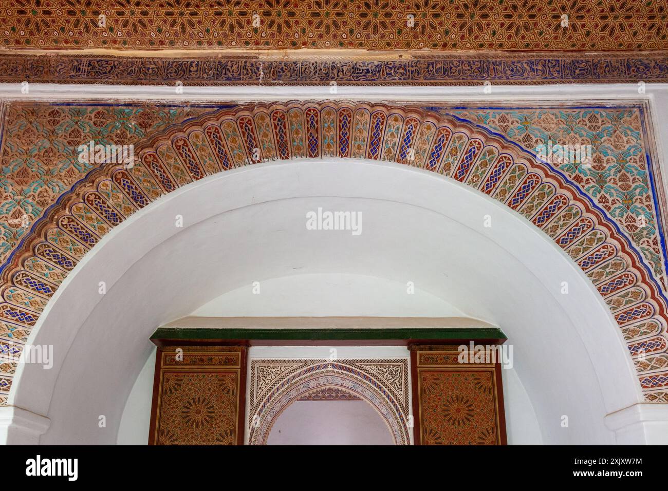 Wall decoration inside the Menara pavilion Stock Photo - Alamy