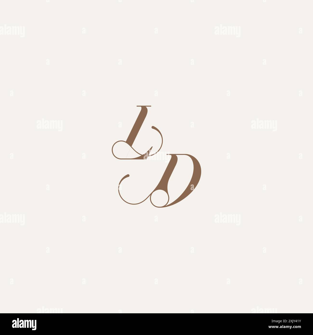 initial monogram logo wedding concept design ideas LD Luxury and Elegant letter Stock Vector