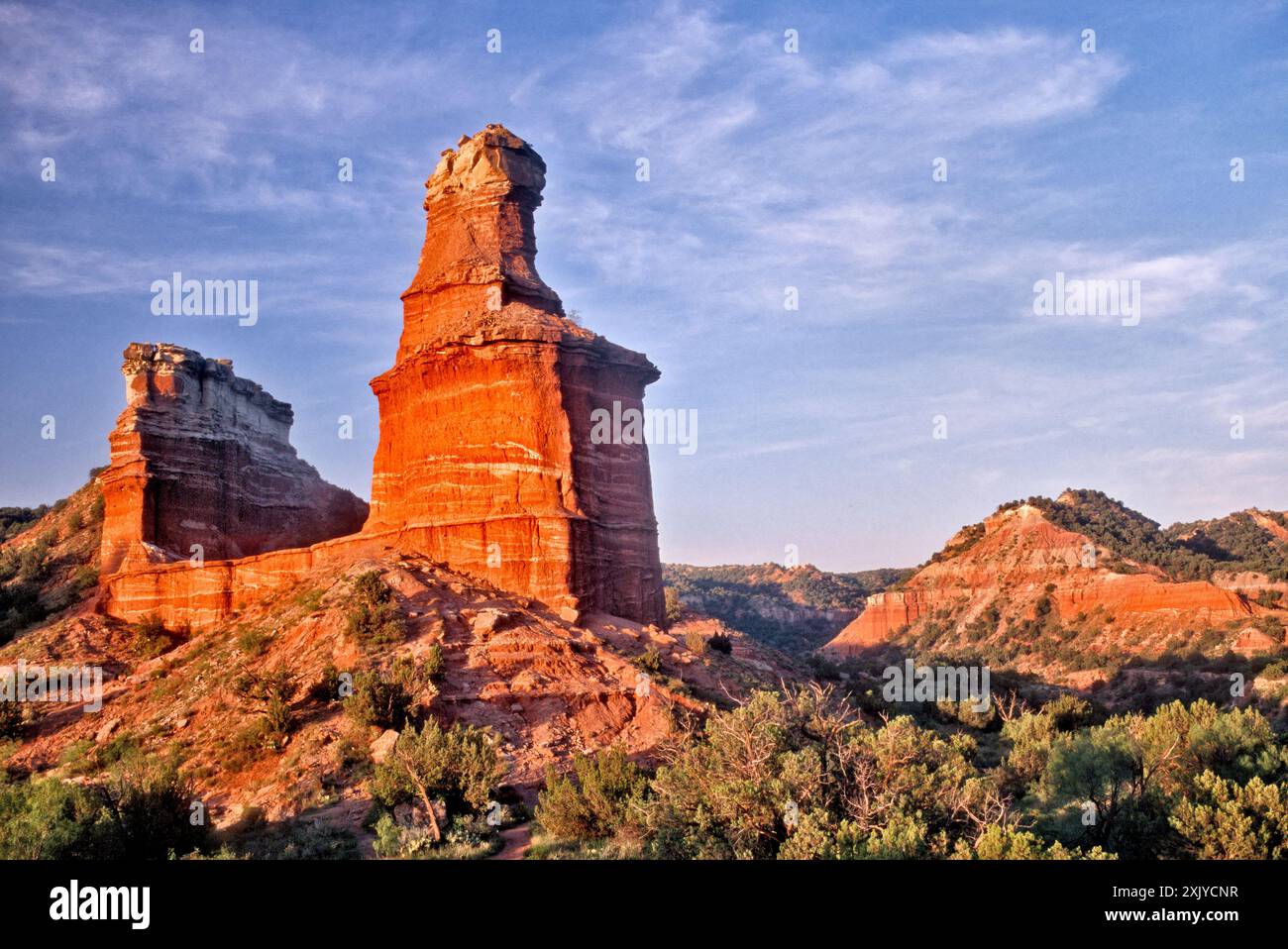 The Lighthouse Rock at sunrise, Palo Duro Canyon State Park, Texas, USA ...