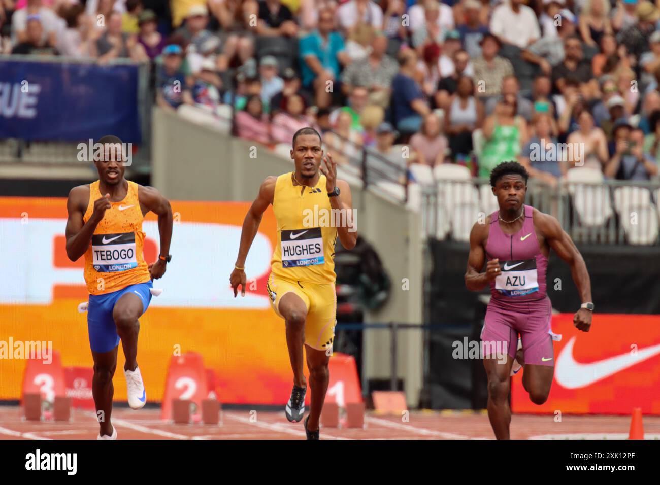 London, England, 20th July 2024 Zharnel HUGHES (Great Britain and