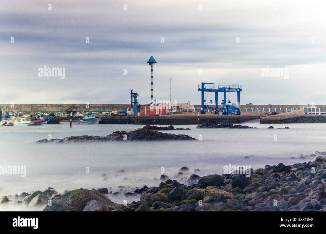 Port of Agaete in Gran Canaria - Stock Image