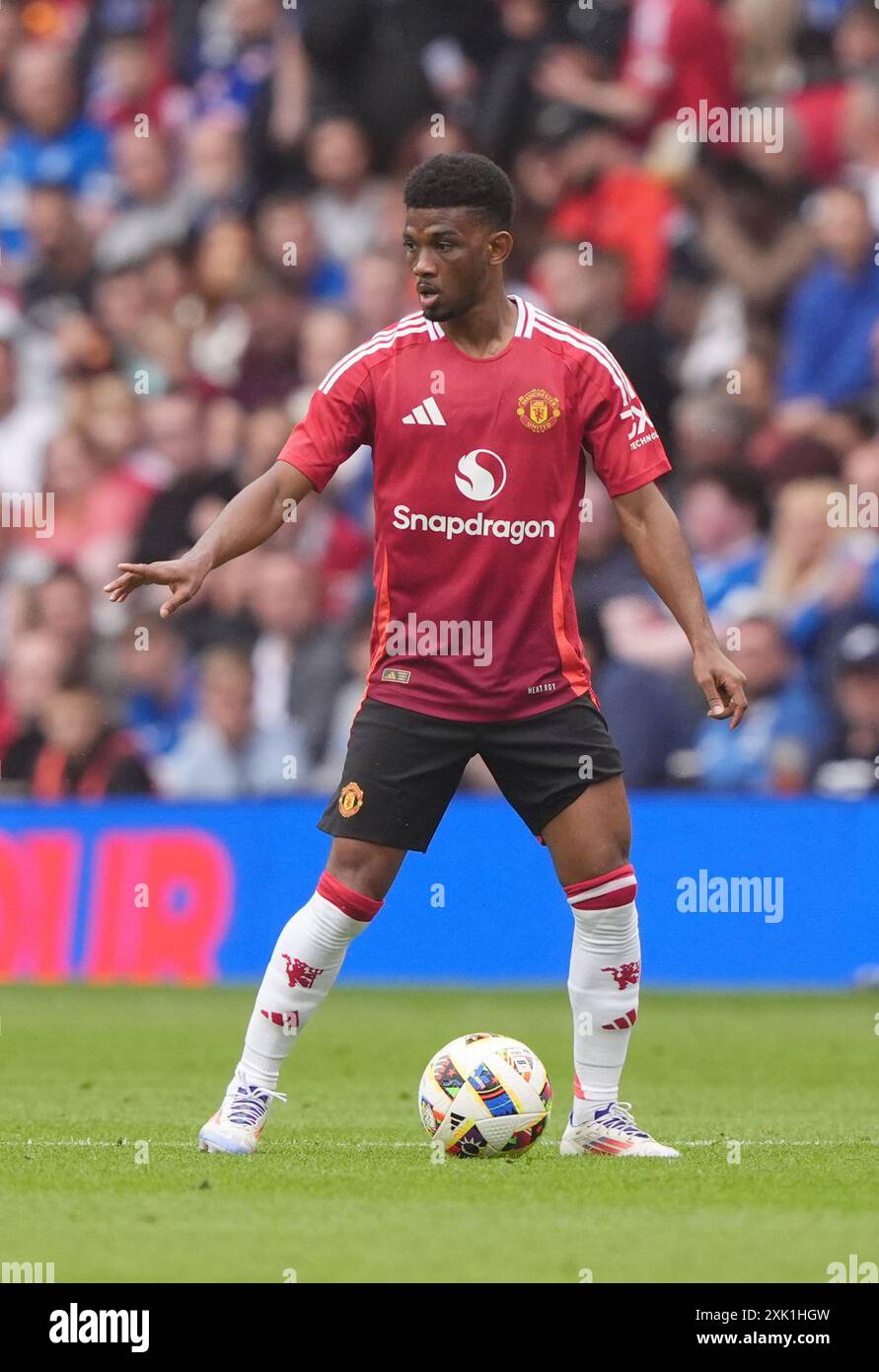 Manchester United's Amad Diallo during the pre-season friendly match at the Scottish Gas Murrayfield Stadium, Edinburgh. Picture date: Saturday July 20, 2024. Stock Photo