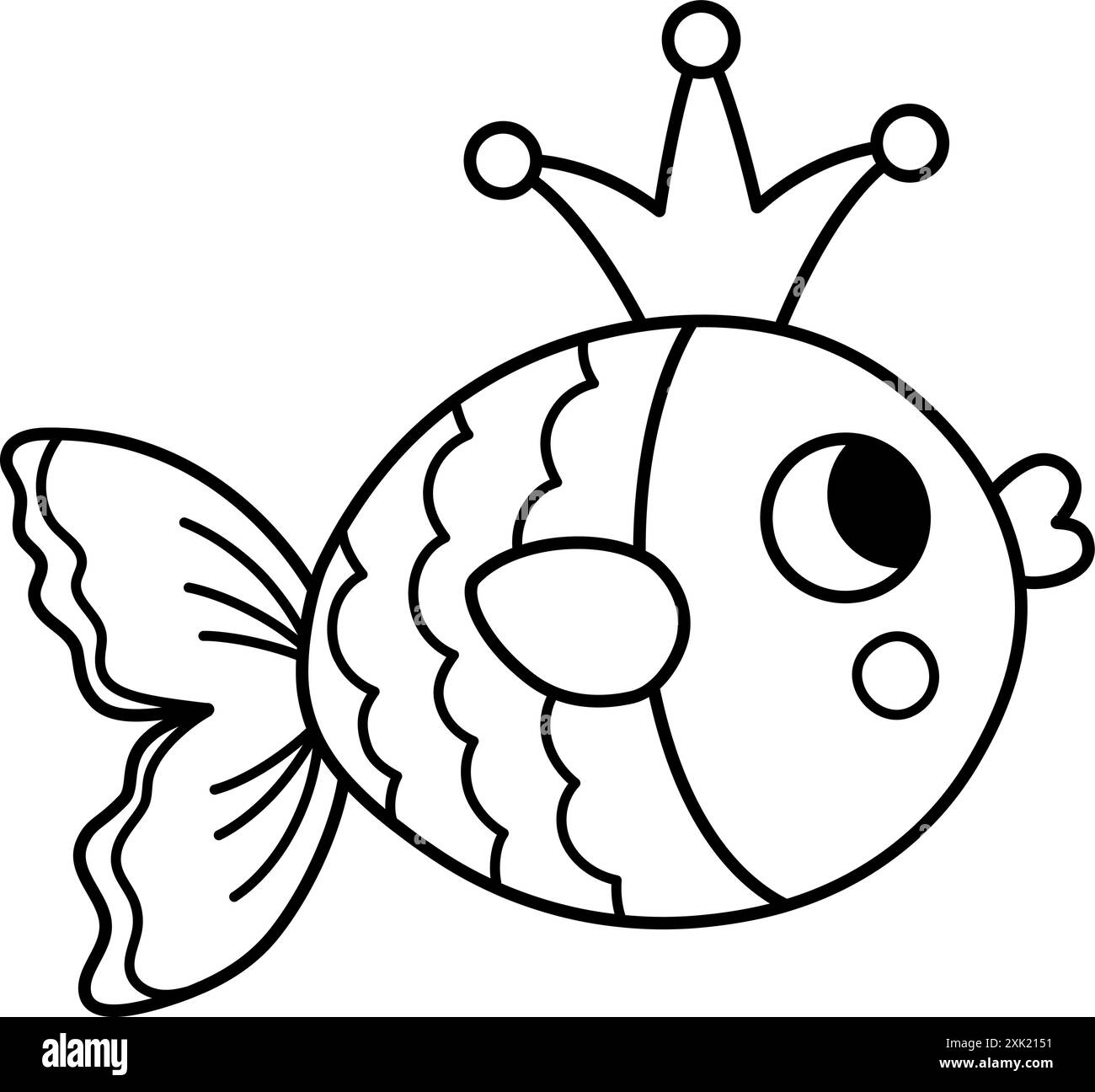 Vector black and white abstract fish icon. Under the sea line ...