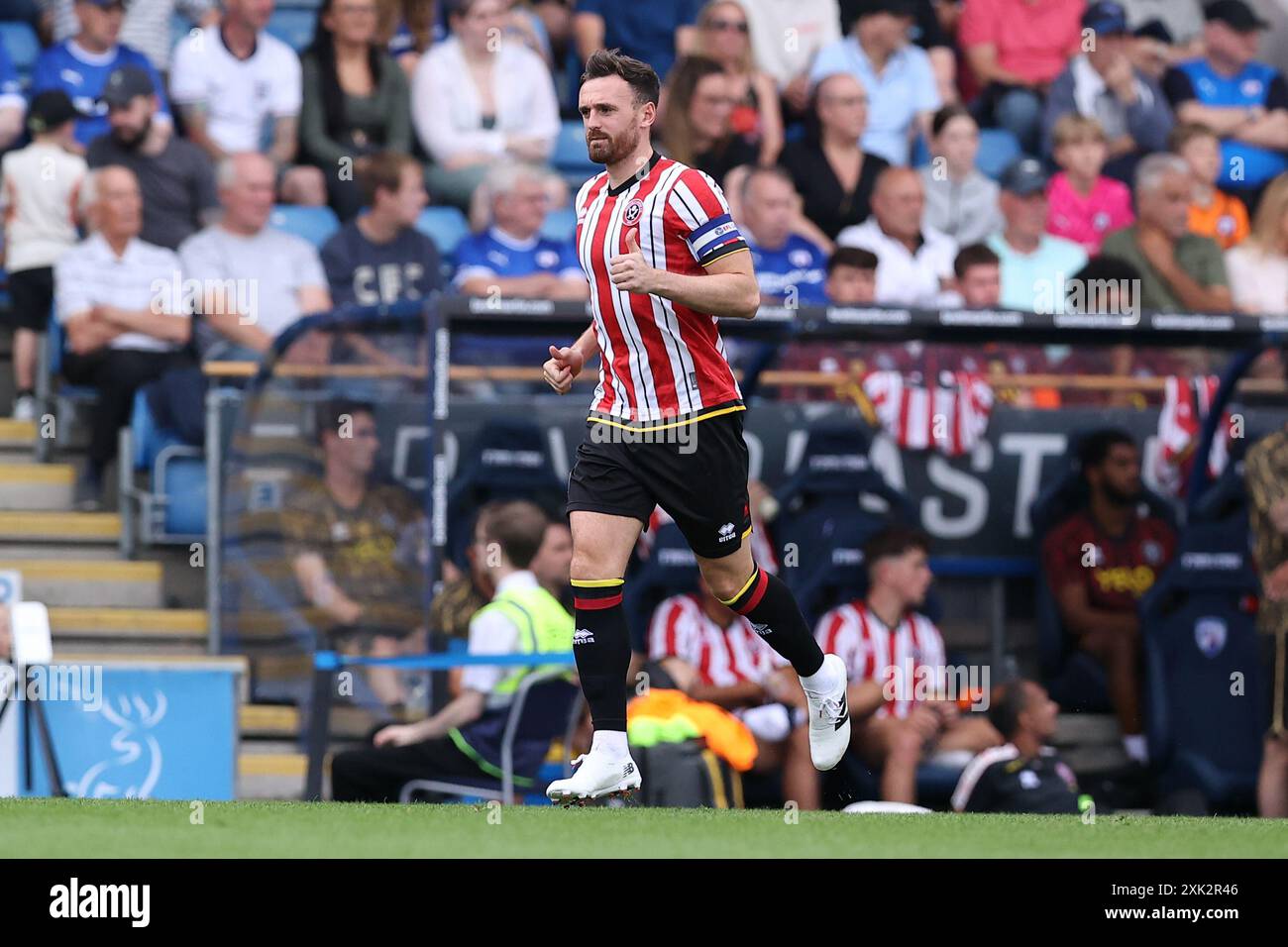 Chesterfield, UK. 20th July, 2024. Jack Robinson of Sheffield United during the Chesterfield FC v Sheffield United FC pre-season friendly match at the SMH Group Stadium, Chesterfield, England, United Kingdom on 20 July 2024 Credit: Every Second Media/Alamy Live News Stock Photo