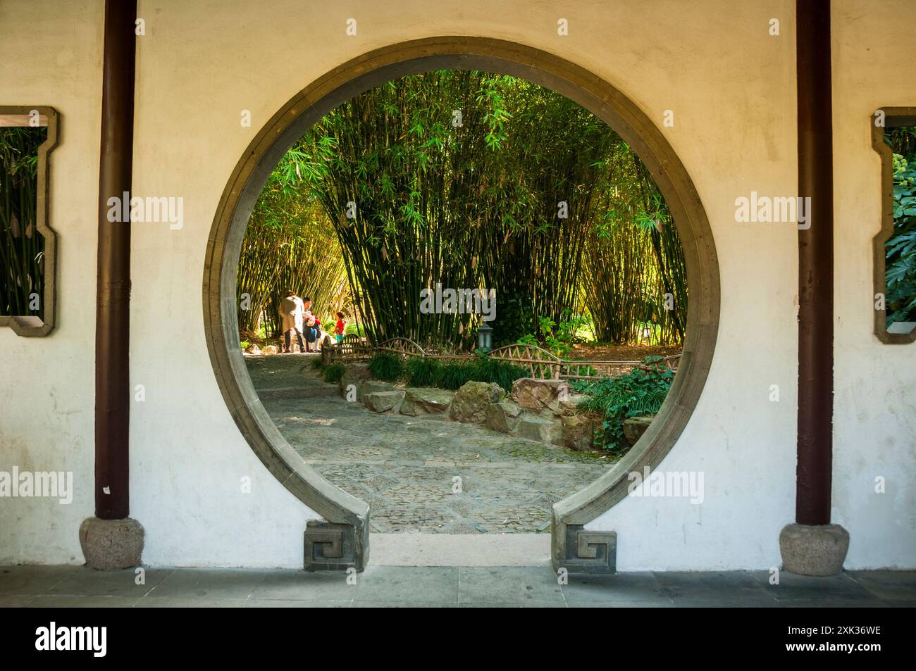 Circular archway with bamboo behind it in the Guyi Garden, Shanghai Stock  Photo - Alamy