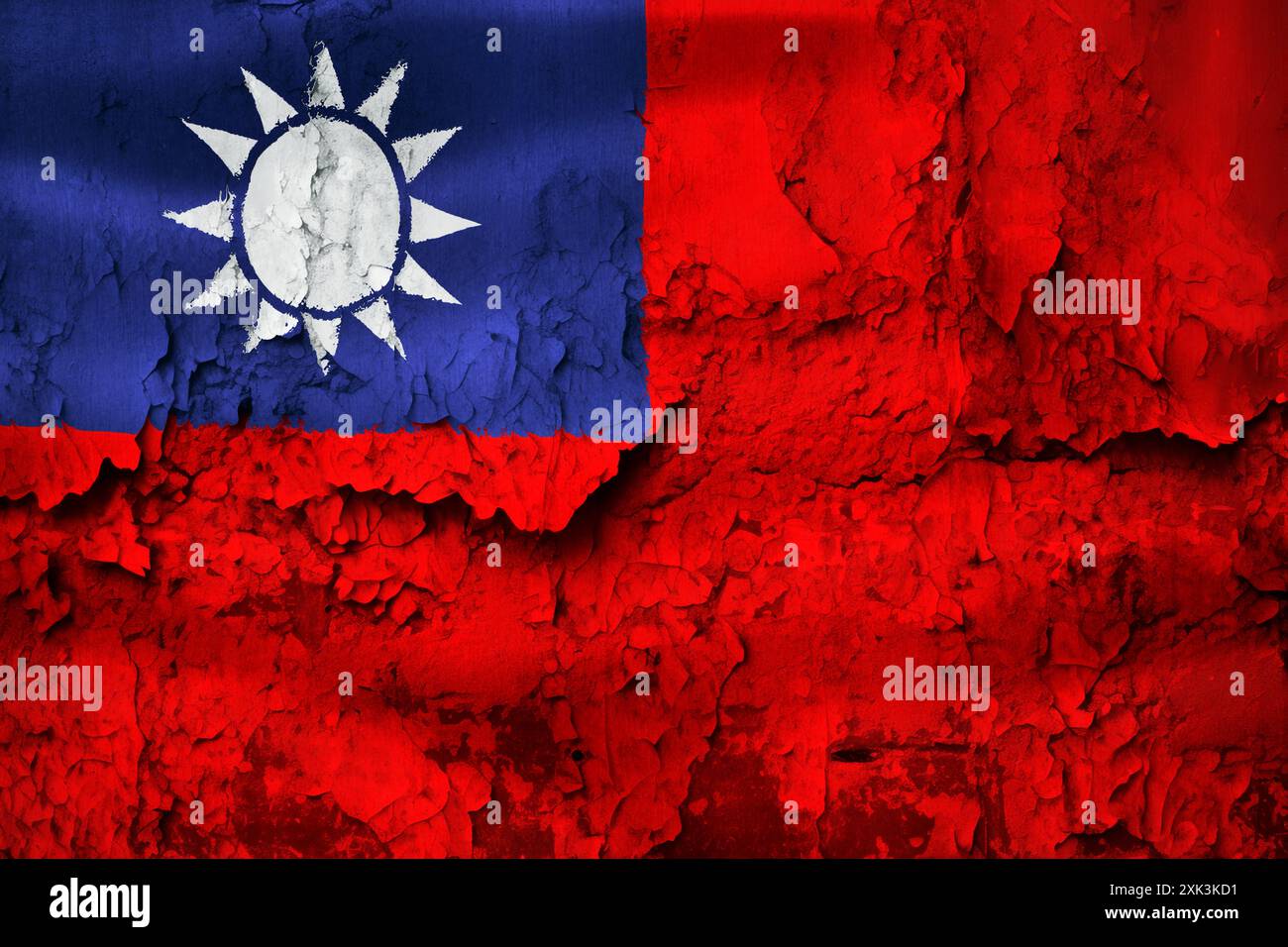 Taiwan flag cracked hi-res stock photography and images - Alamy