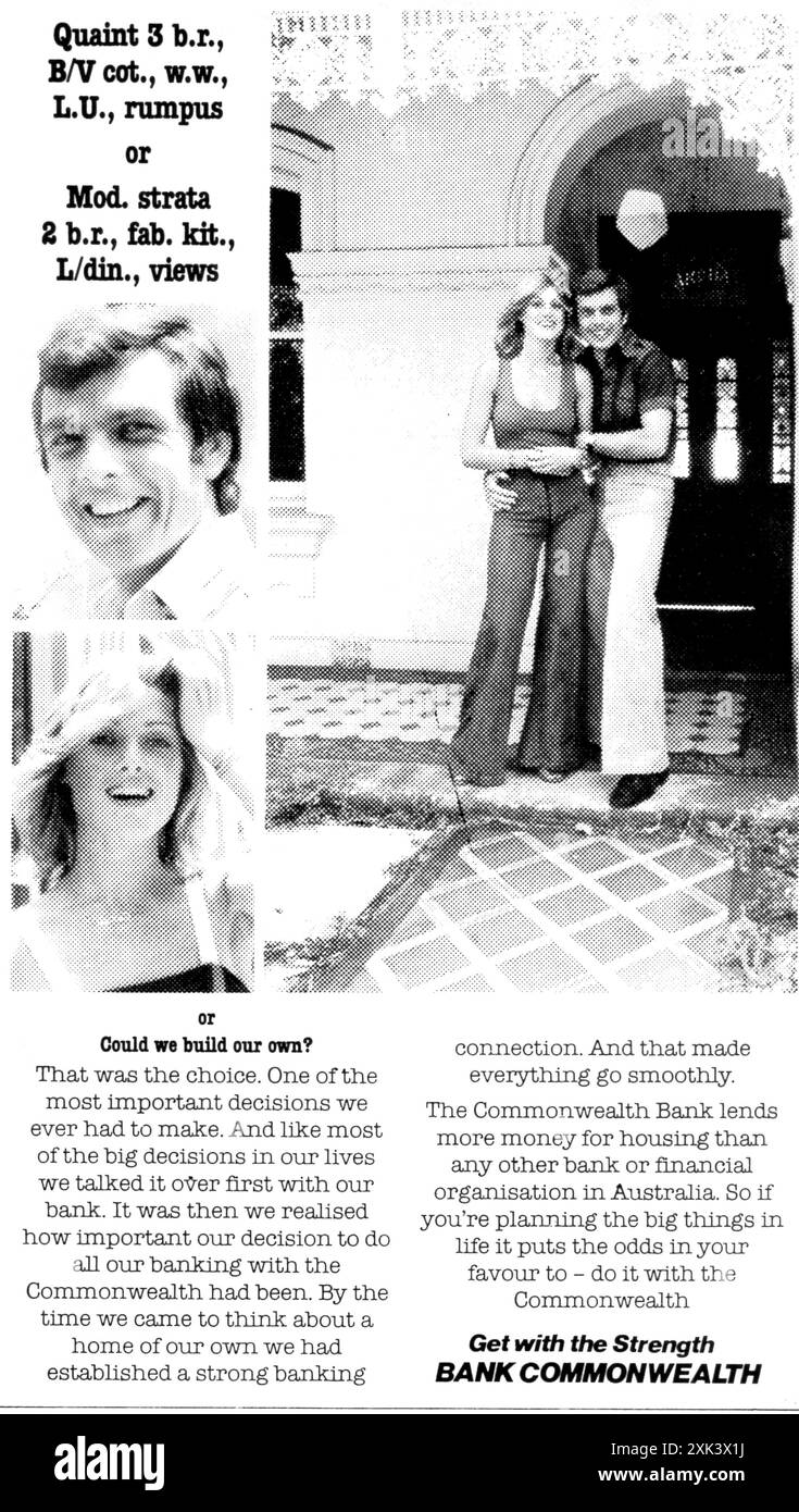 A 1978 black and white magazine advertisement for the Commonwealth Bank ...